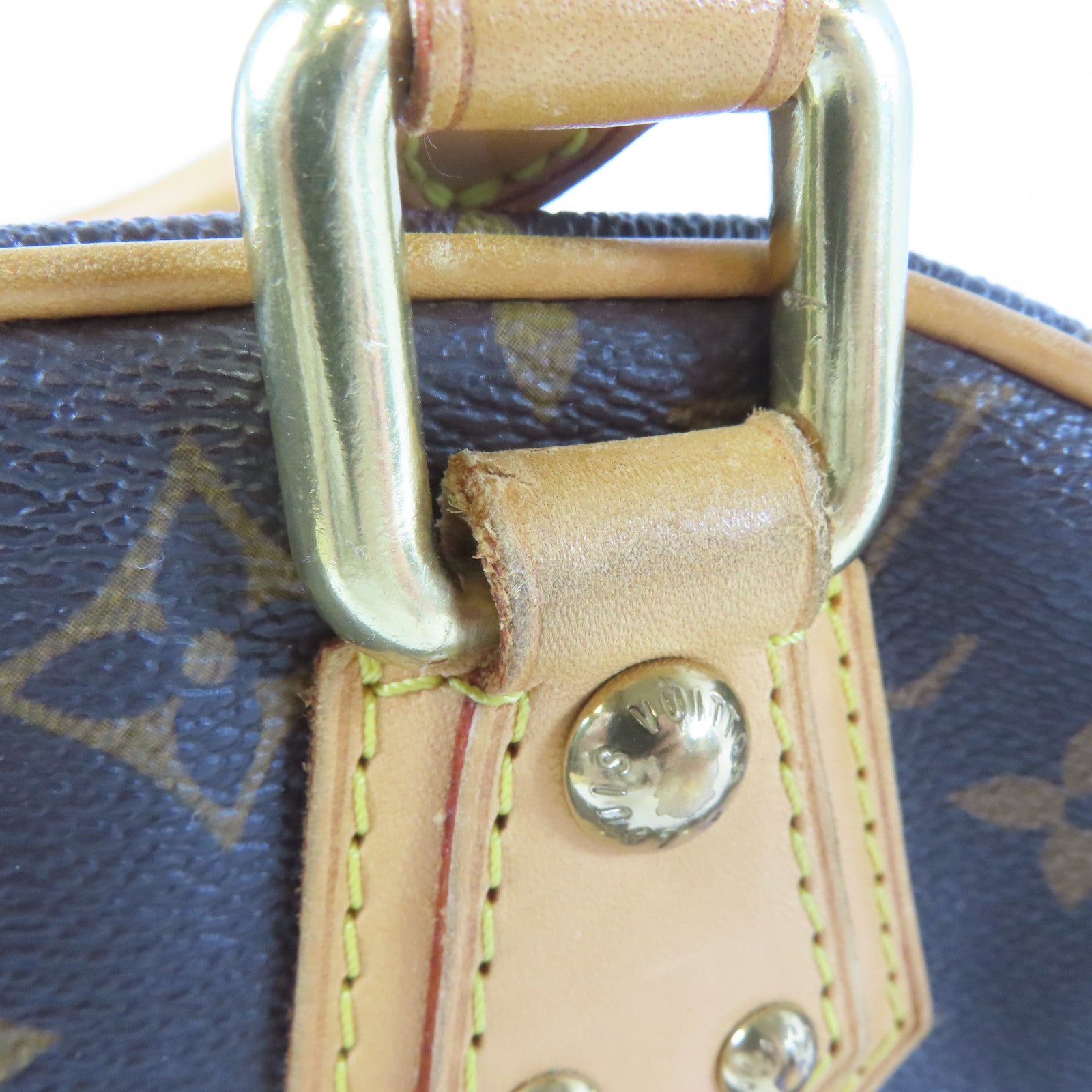 LOUIS VUITTON Monogram Manhattan PM金扣手挽袋啡色