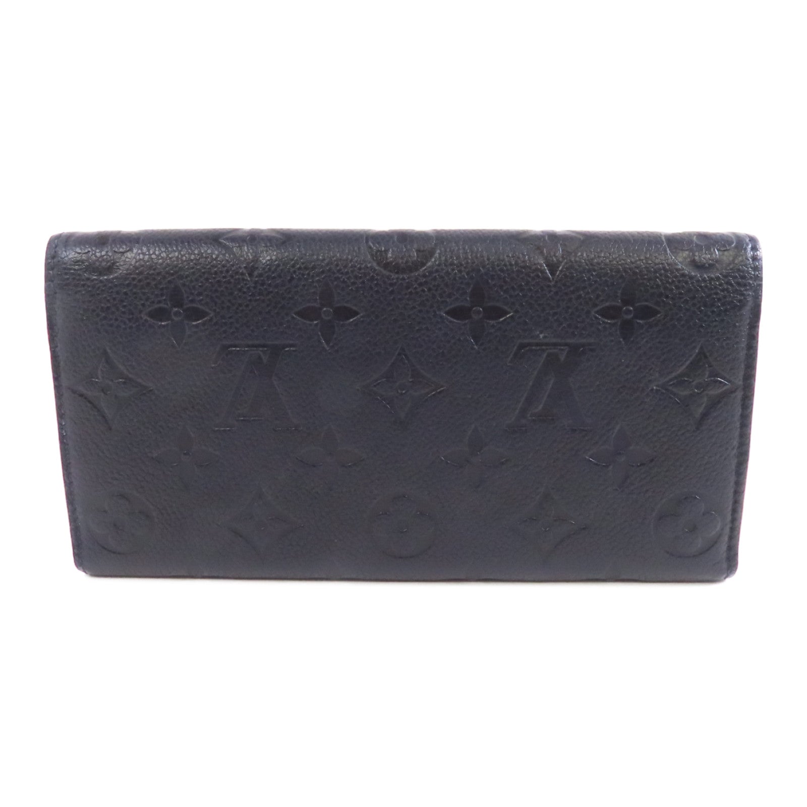 LOUIS VUITTON Monogram Empreinte Portefeuille Emily金扣長錢包深藍色