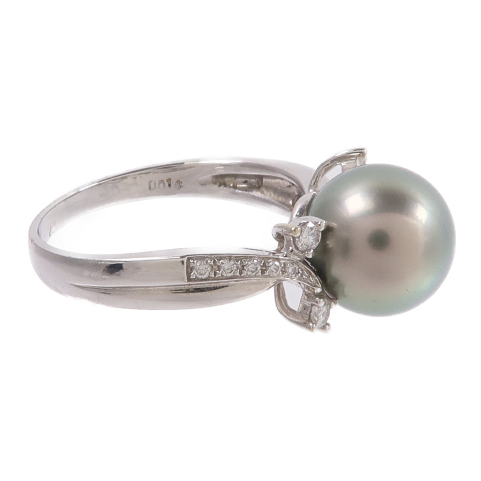 JEWELRY 18K白金Pearl Diamond Ring珍珠/鑽石戒指