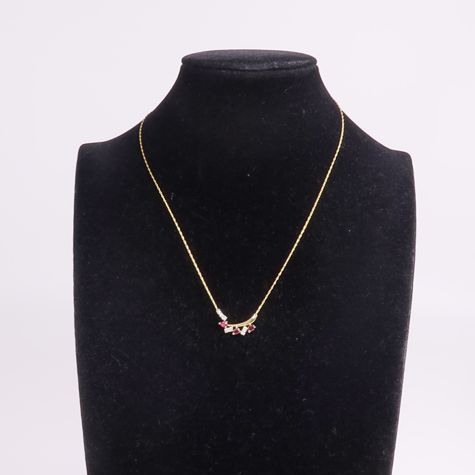 JEWELRY 【激減優惠】18K黃金Ruby Diamond Necklace紅寶石/鑽石項鍊