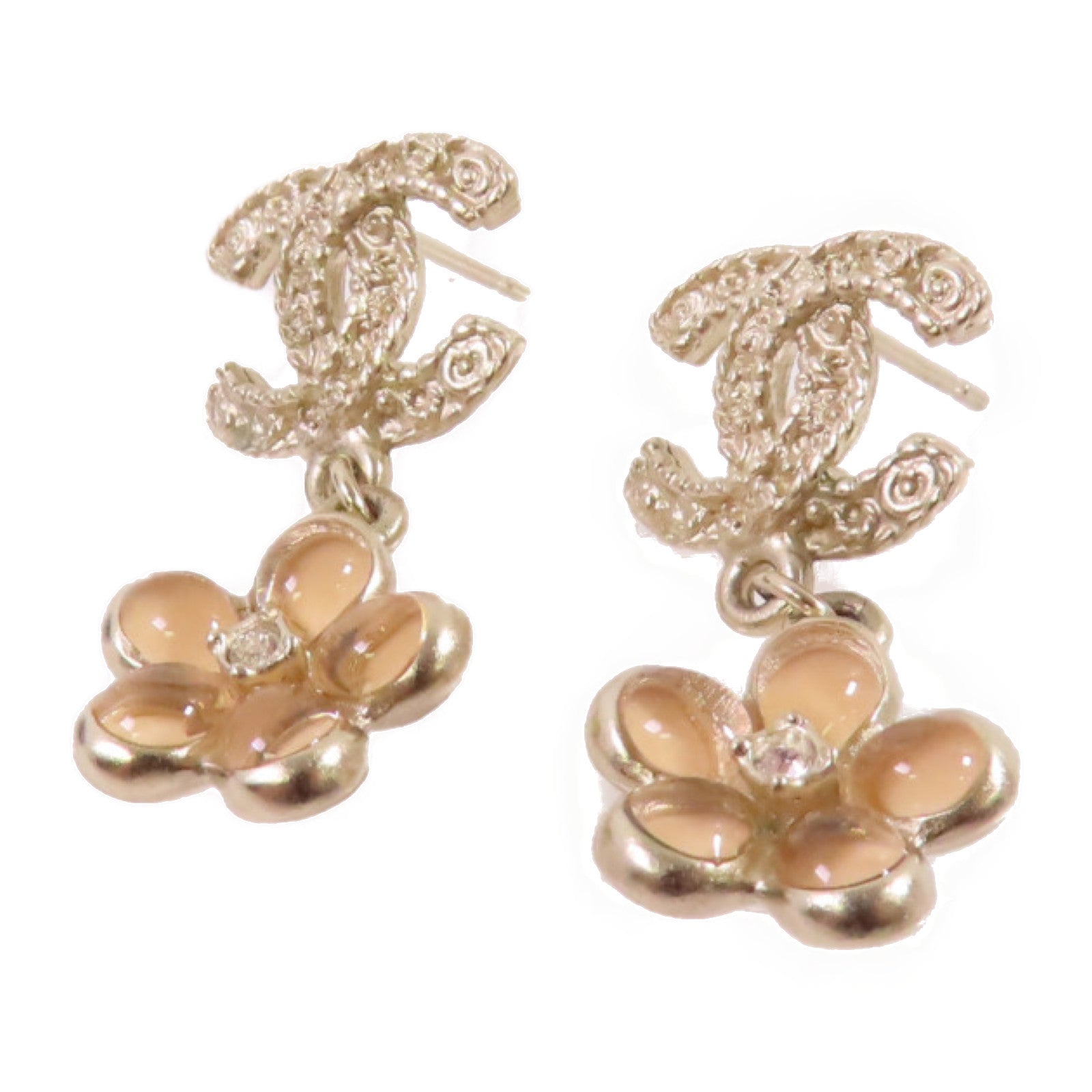 CHANEL 金屬CC Earrings金扣耳環