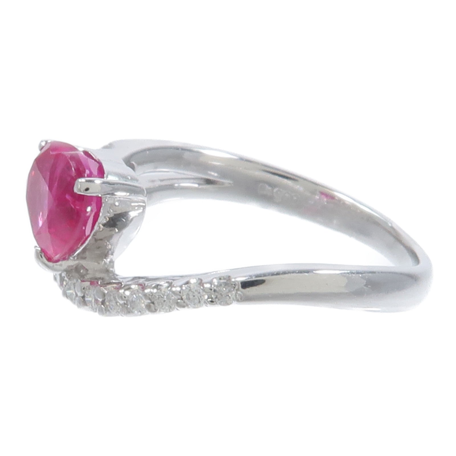JEWELRY PT900鉑金Ruby Diamond Ring紅寶石/鑽石戒指