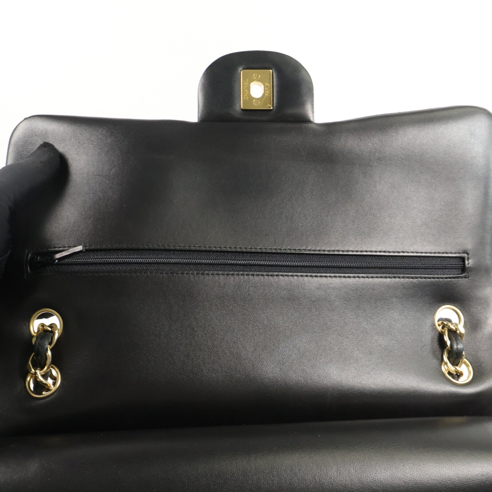 CHANEL 羊皮皮革Large Classic鏈帶肩背袋