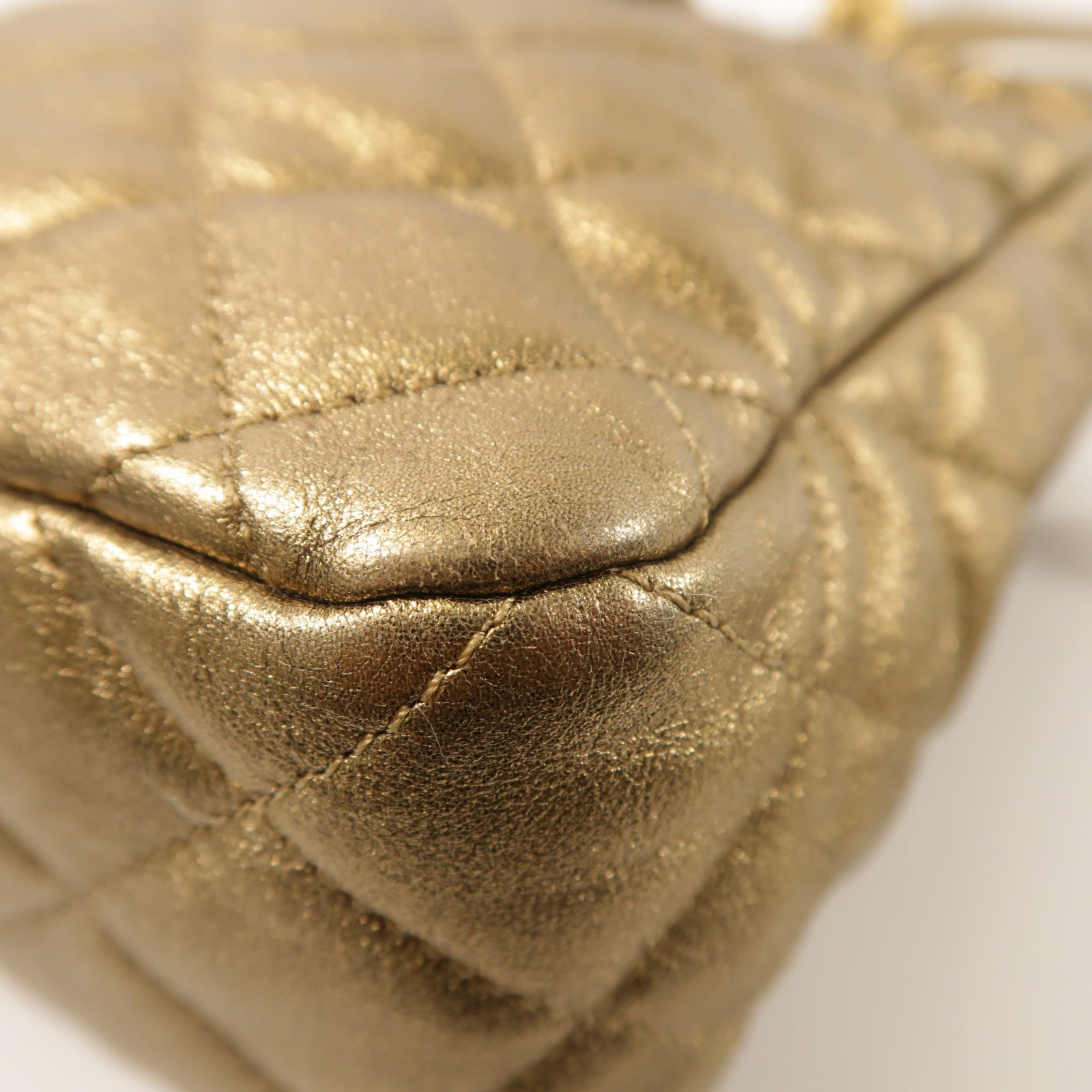 CHANEL 羊皮皮革Drawstring Bag金扣肩背袋