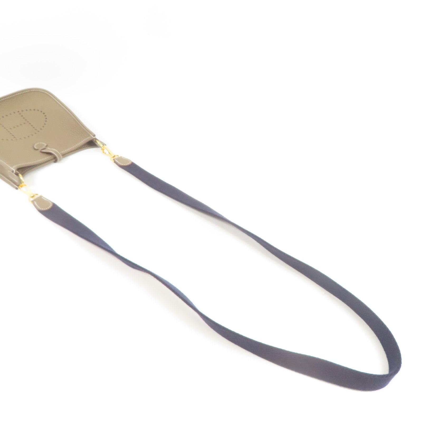 HERMES Clemence皮革Evelyne TPM金扣肩背袋Etoupe