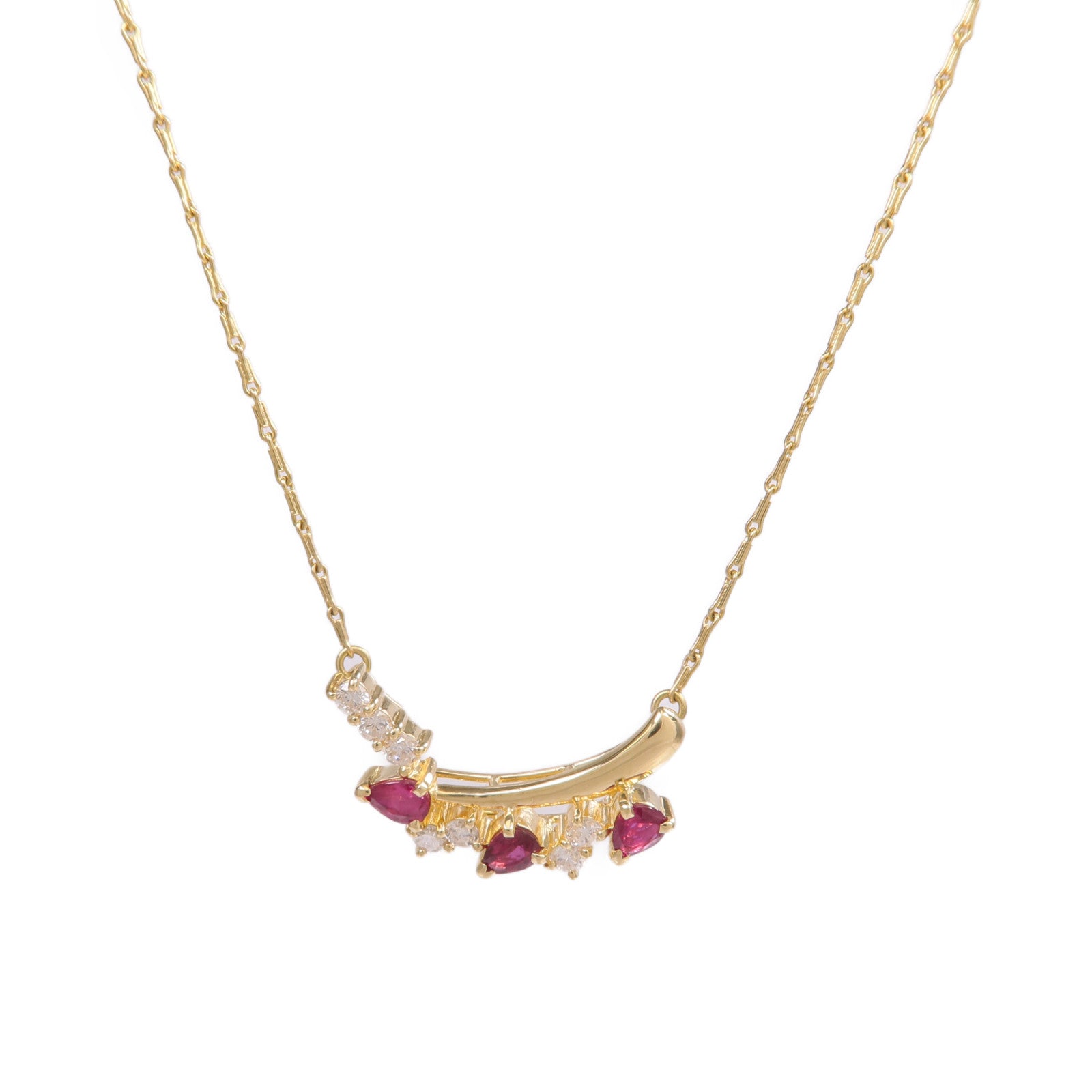 JEWELRY 【激減優惠】18K黃金Ruby Diamond Necklace紅寶石/鑽石項鍊