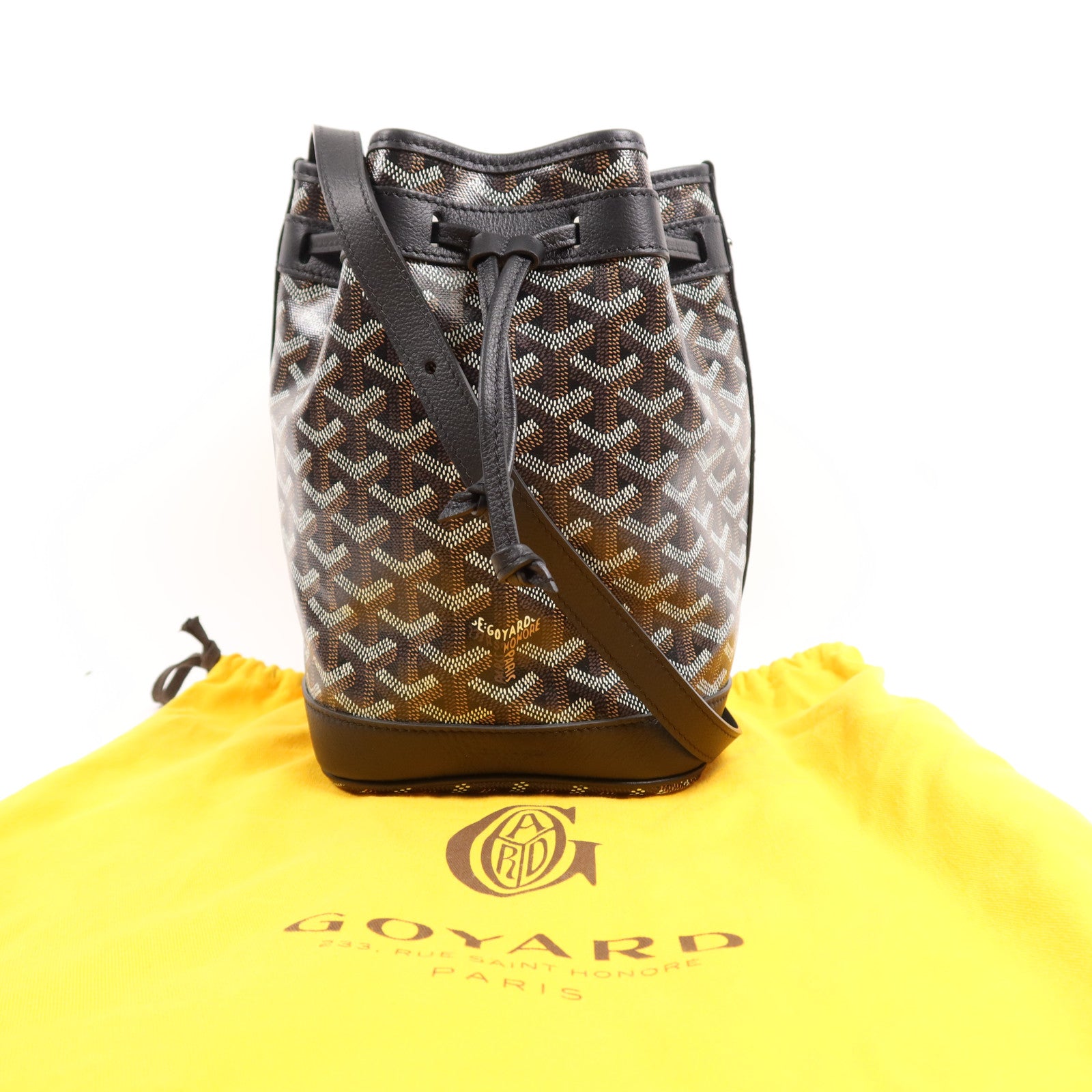 GOYARD 塗層帆布Petit Flot Bucket銀扣肩背袋