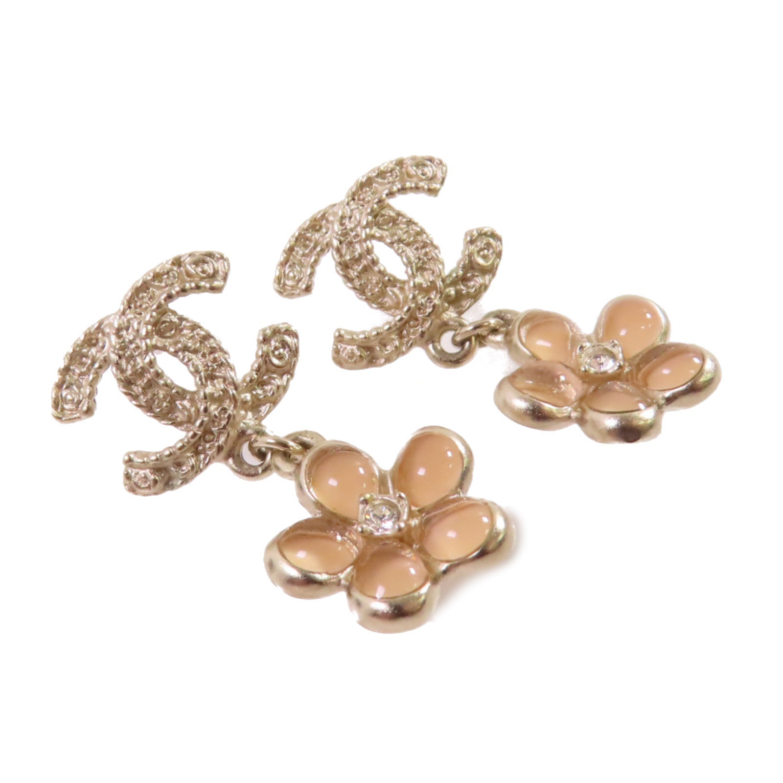CHANEL 金屬CC Earrings金扣耳環