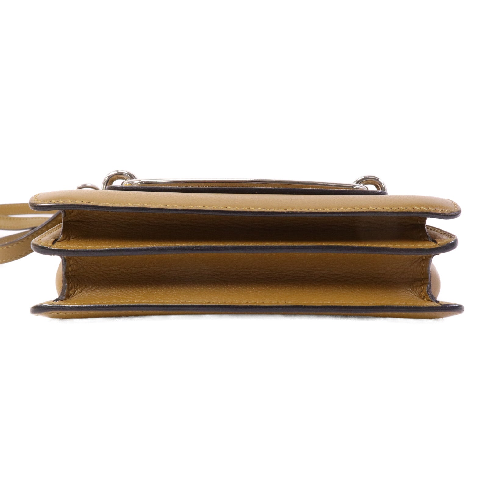 HERMES Evercolor皮革Roulis Mini銀扣肩背袋Alezan