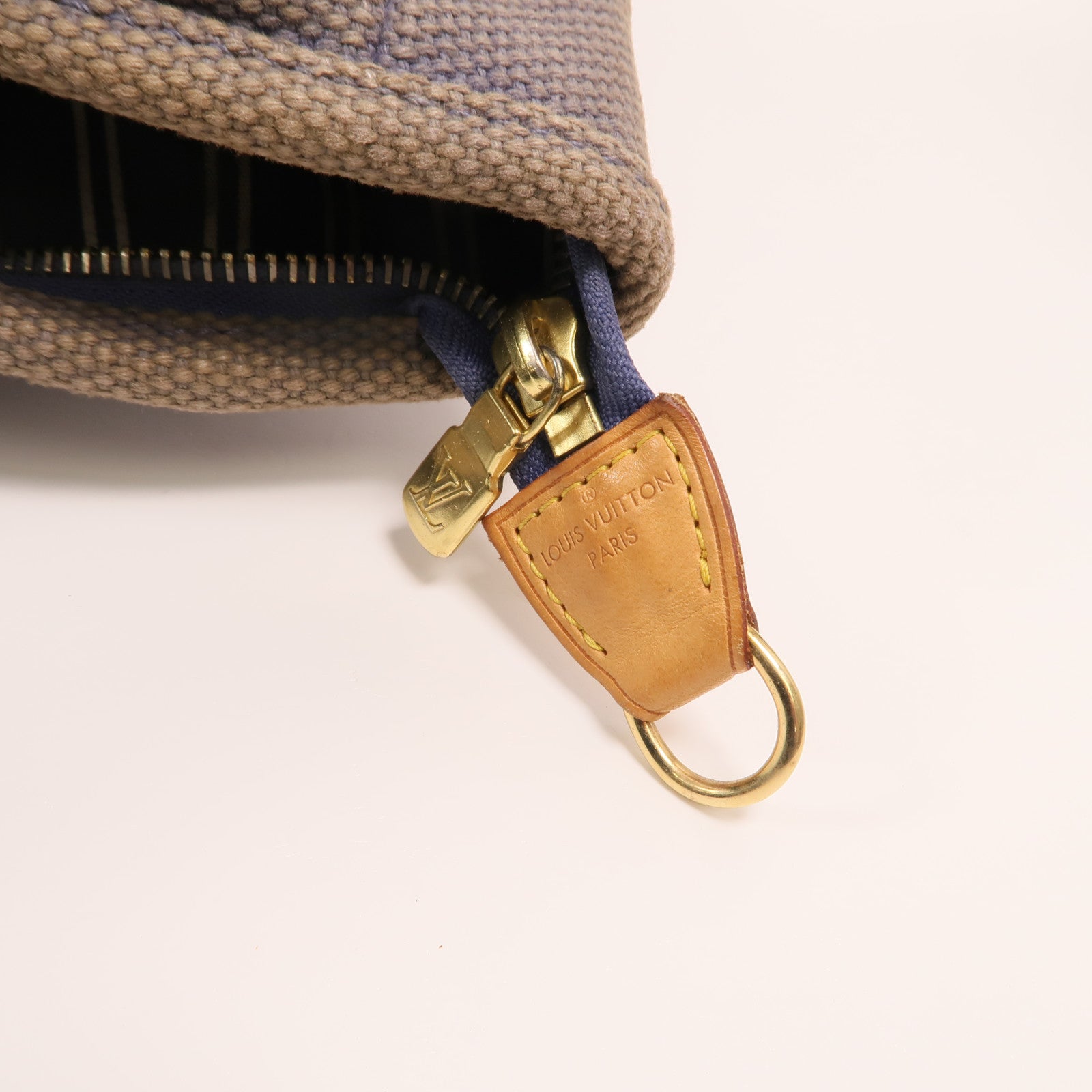 LOUIS VUITTON 帆布Antique Cabas GM金扣手挽袋