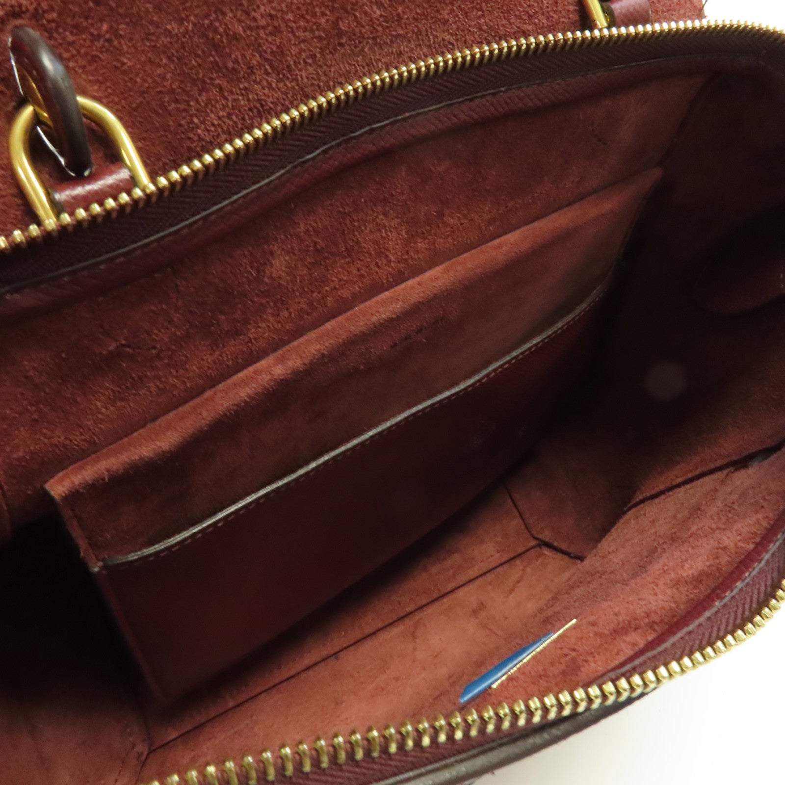 CELINE 牛皮皮革Belt Bag金扣手挽肩背兩用袋酒紅色
