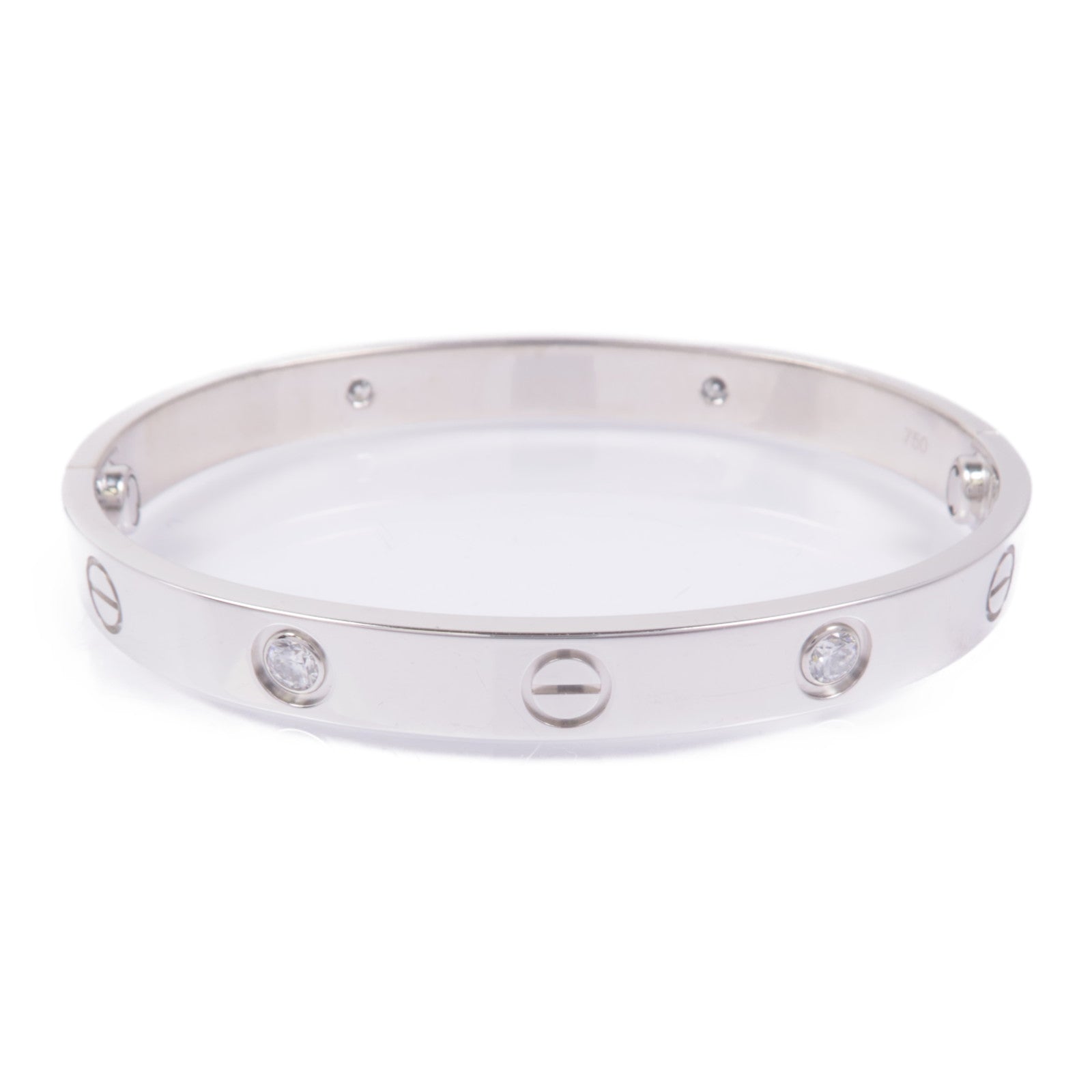 CARTIER 18K白金Love Bracelet 4P Diamond鑽石手鐲Cartier#16