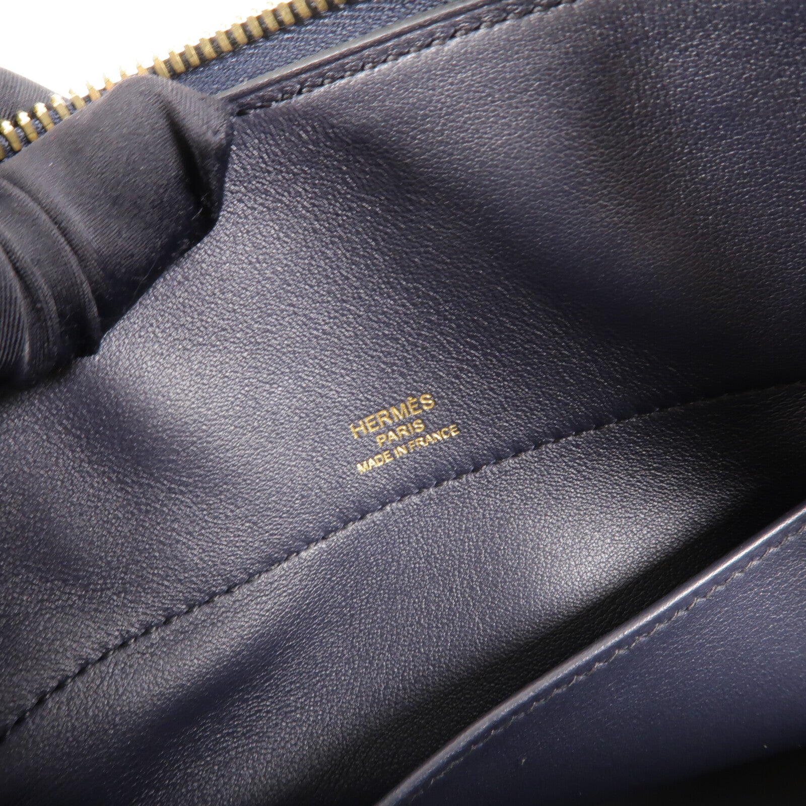 HERMES Swift皮革Bolide Secret手挽袋Blue Indigo