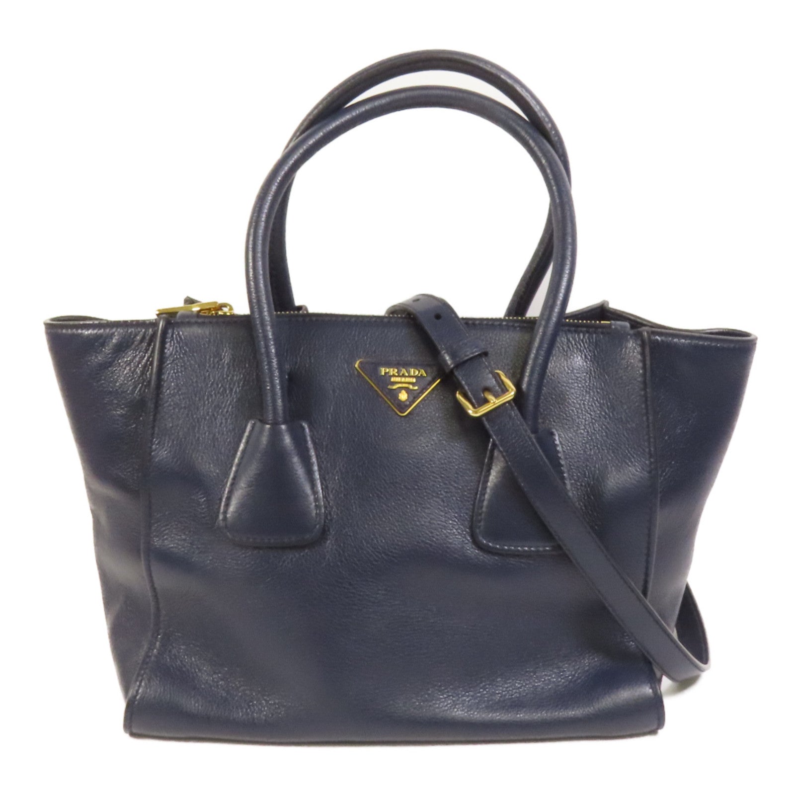 PRADA 牛皮皮革2way Shoulder Bag金扣手挽肩背兩用袋