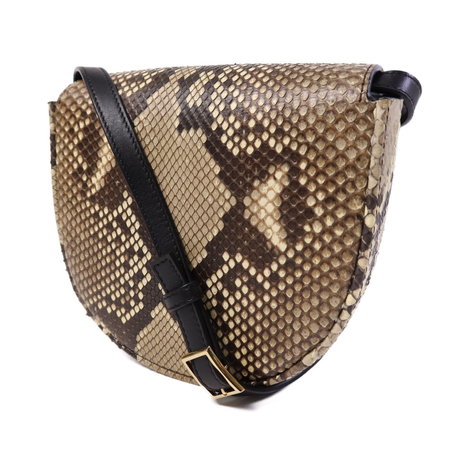 LOEWE 【激減優惠】蛇皮/牛皮皮革Heel Duo金扣肩背袋