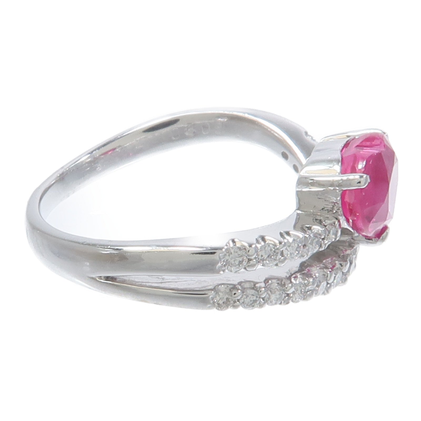 JEWELRY PT900鉑金Ruby Diamond Ring紅寶石/鑽石戒指