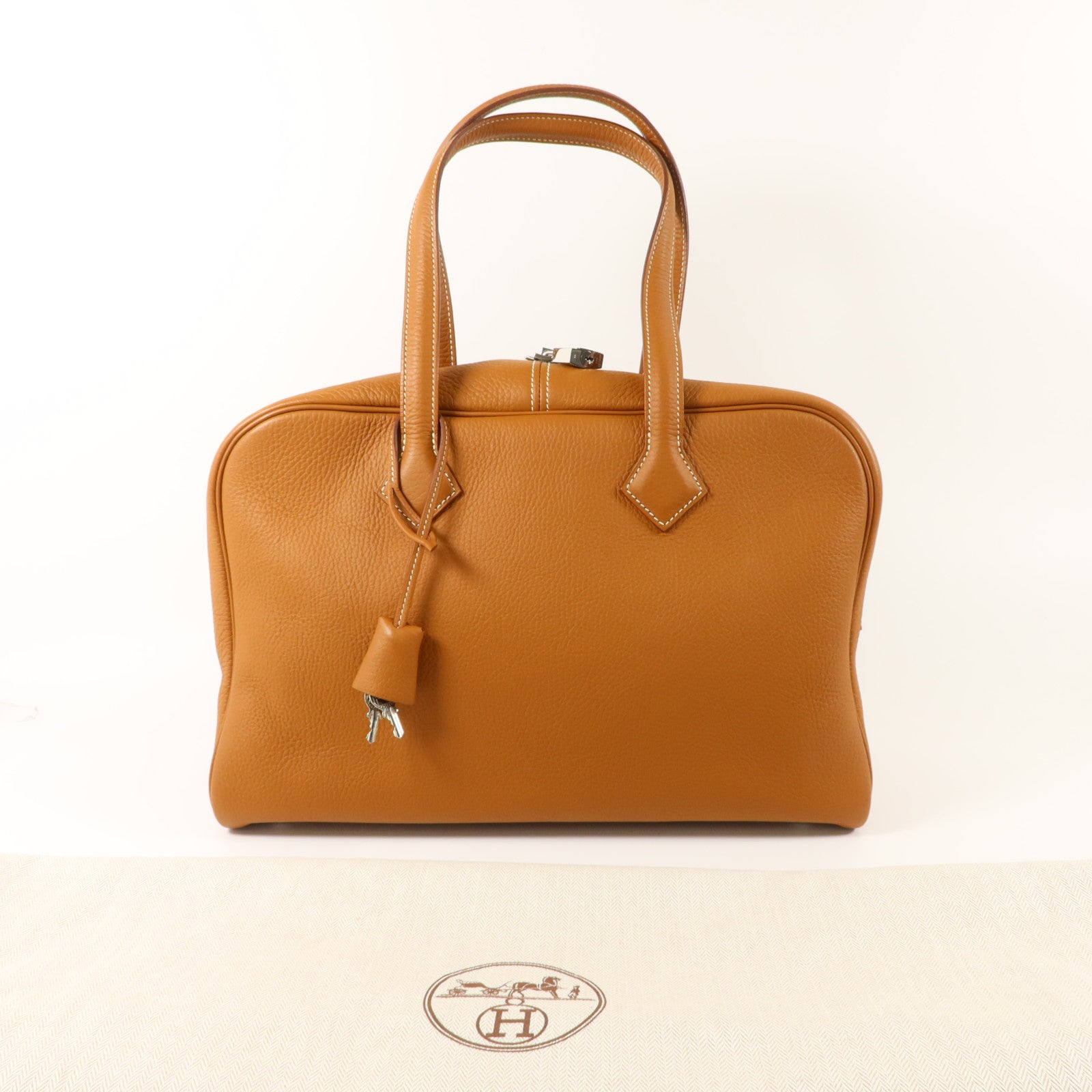 HERMES Clemence皮革Victoria 35肩背袋Gold