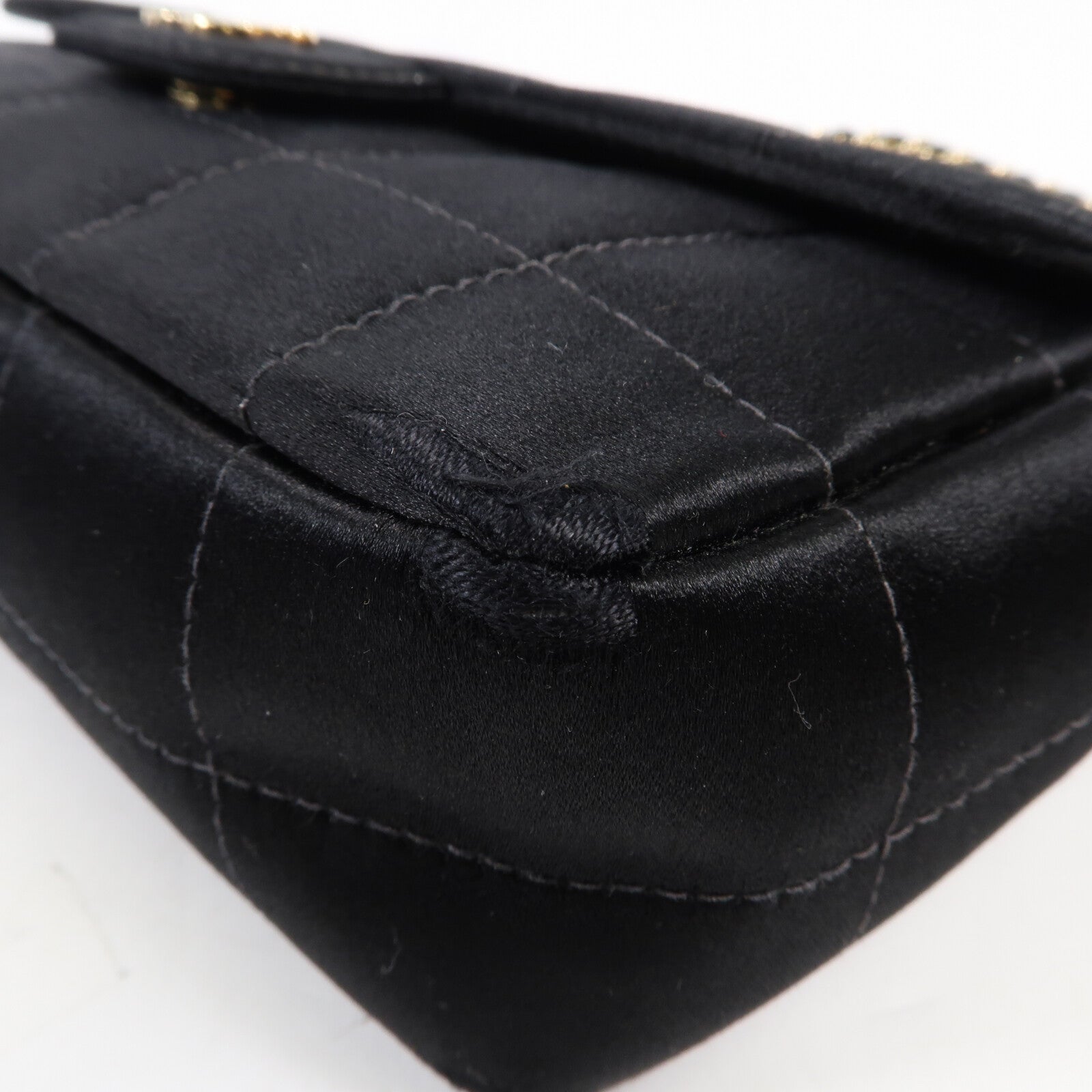 CHANEL 帆布Chain Shoulder金扣鏈帶肩背袋