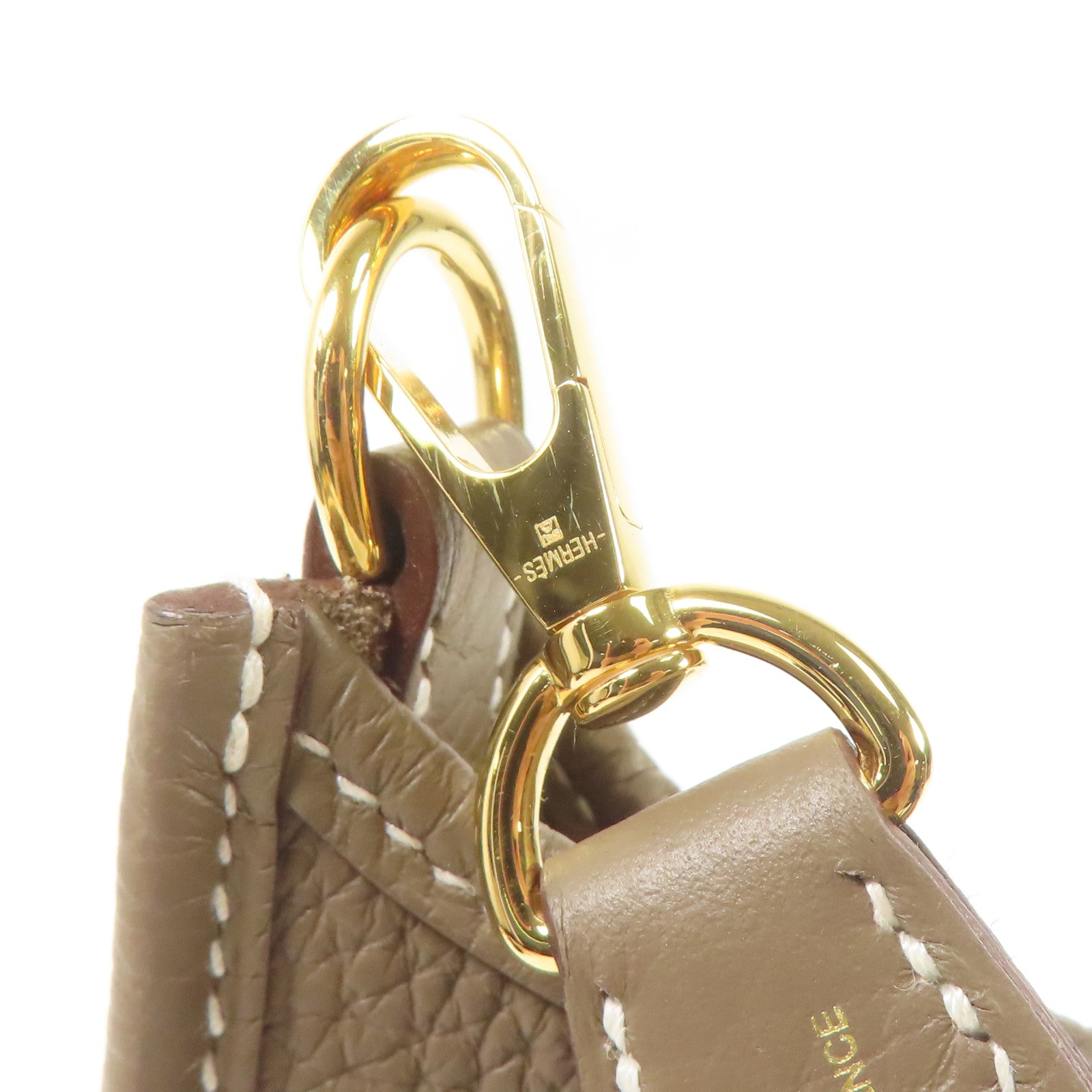 HERMES Clemence皮革Evelyne TPM金扣肩背袋Etoupe