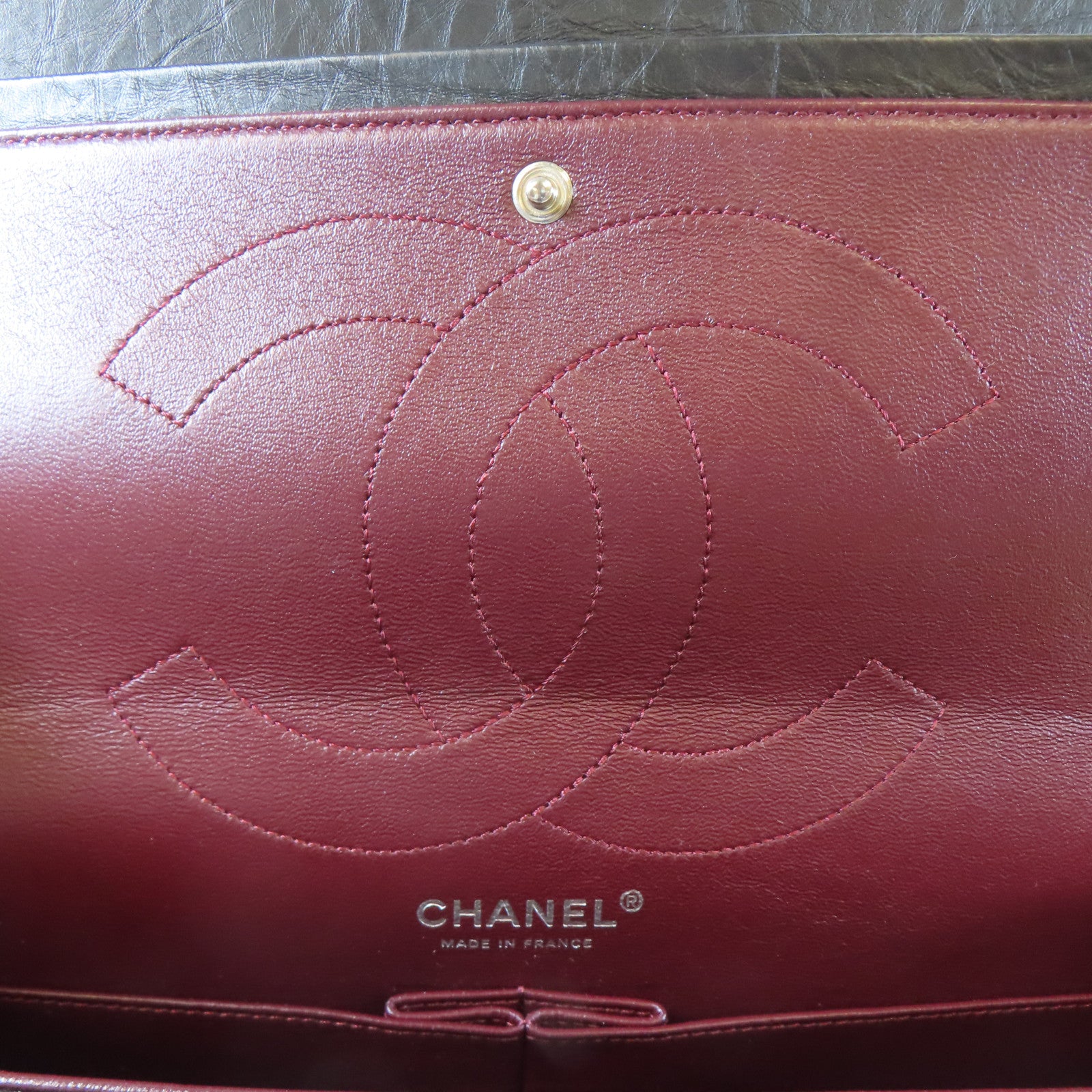 CHANEL 【清倉大減價】菱格牛皮皮革2.55 Chain Shoulder銀扣鏈帶肩背袋黑色