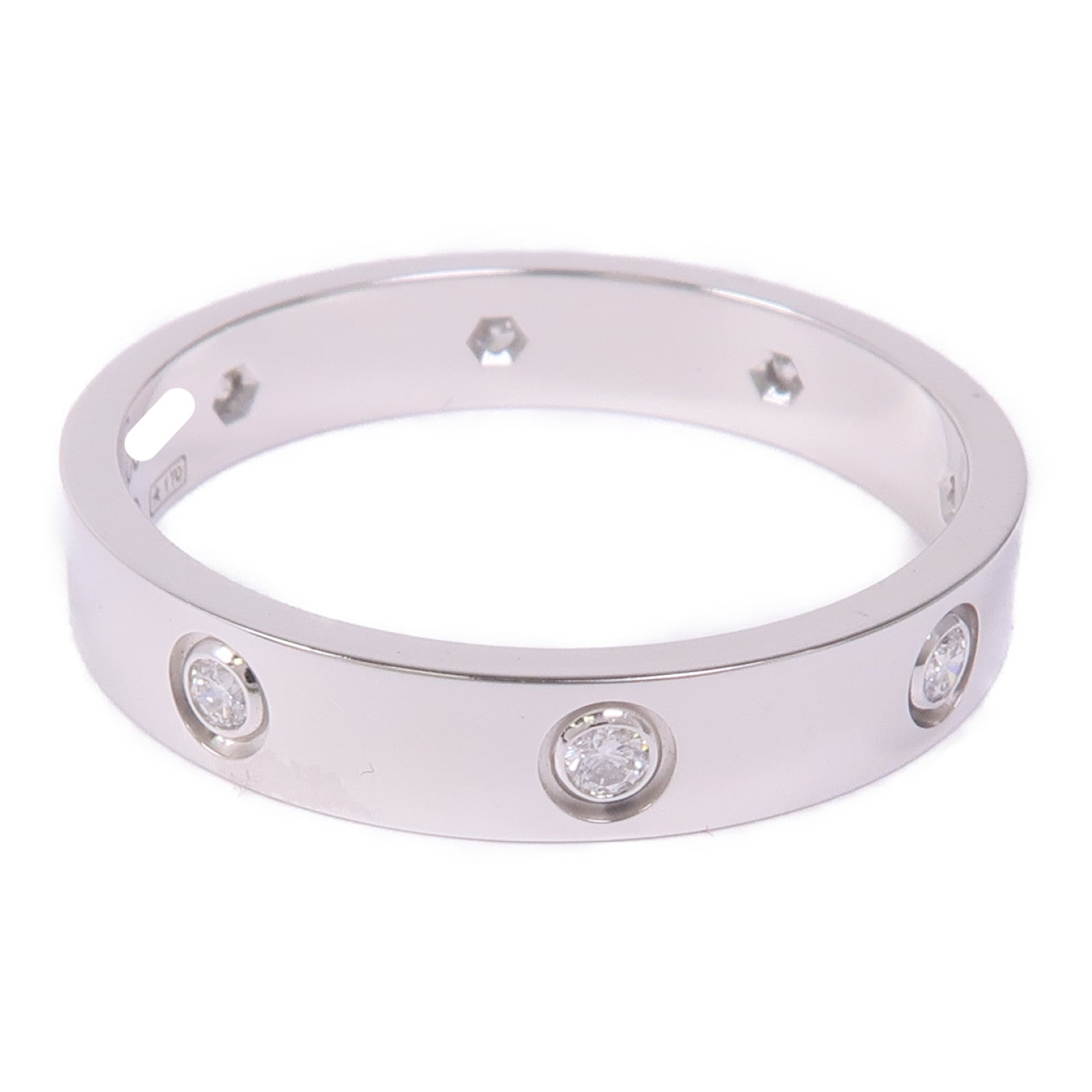 CARTIER 18K白金Love Ring 8 Diamond鑽石戒指US#9.75/Cartier#62