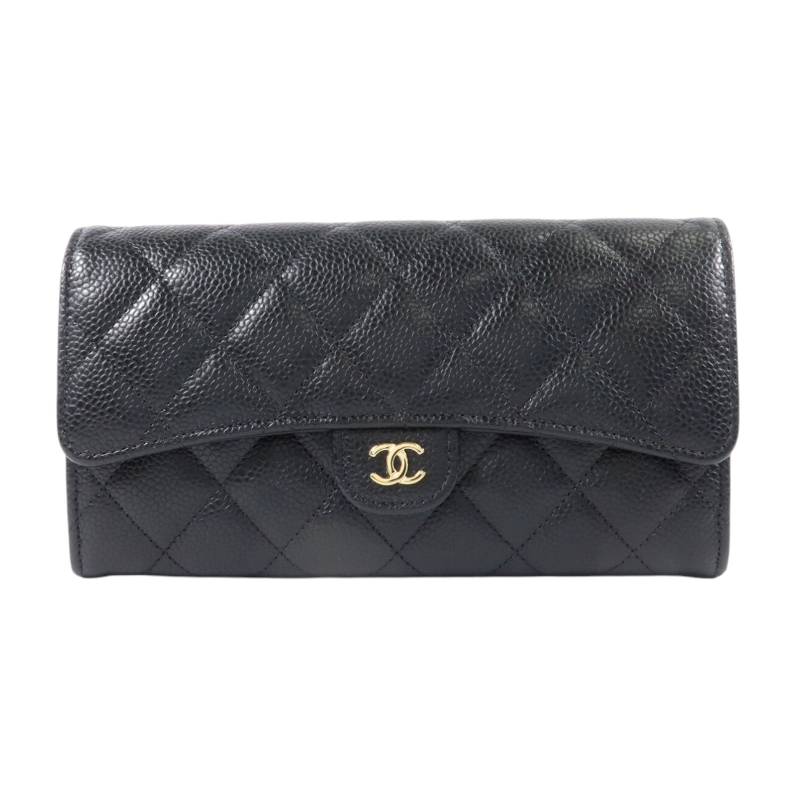 CHANEL 牛皮皮革Classic Flap Long Wallet金扣長錢包
