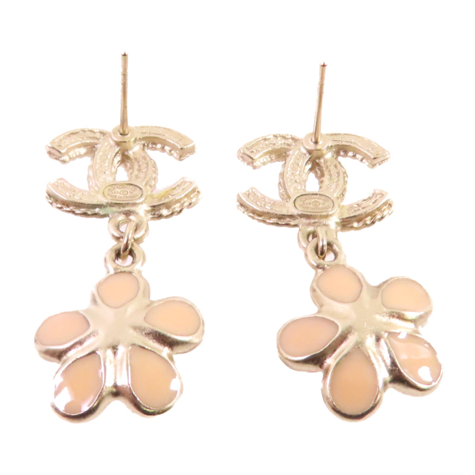 CHANEL 金屬CC Earrings金扣耳環