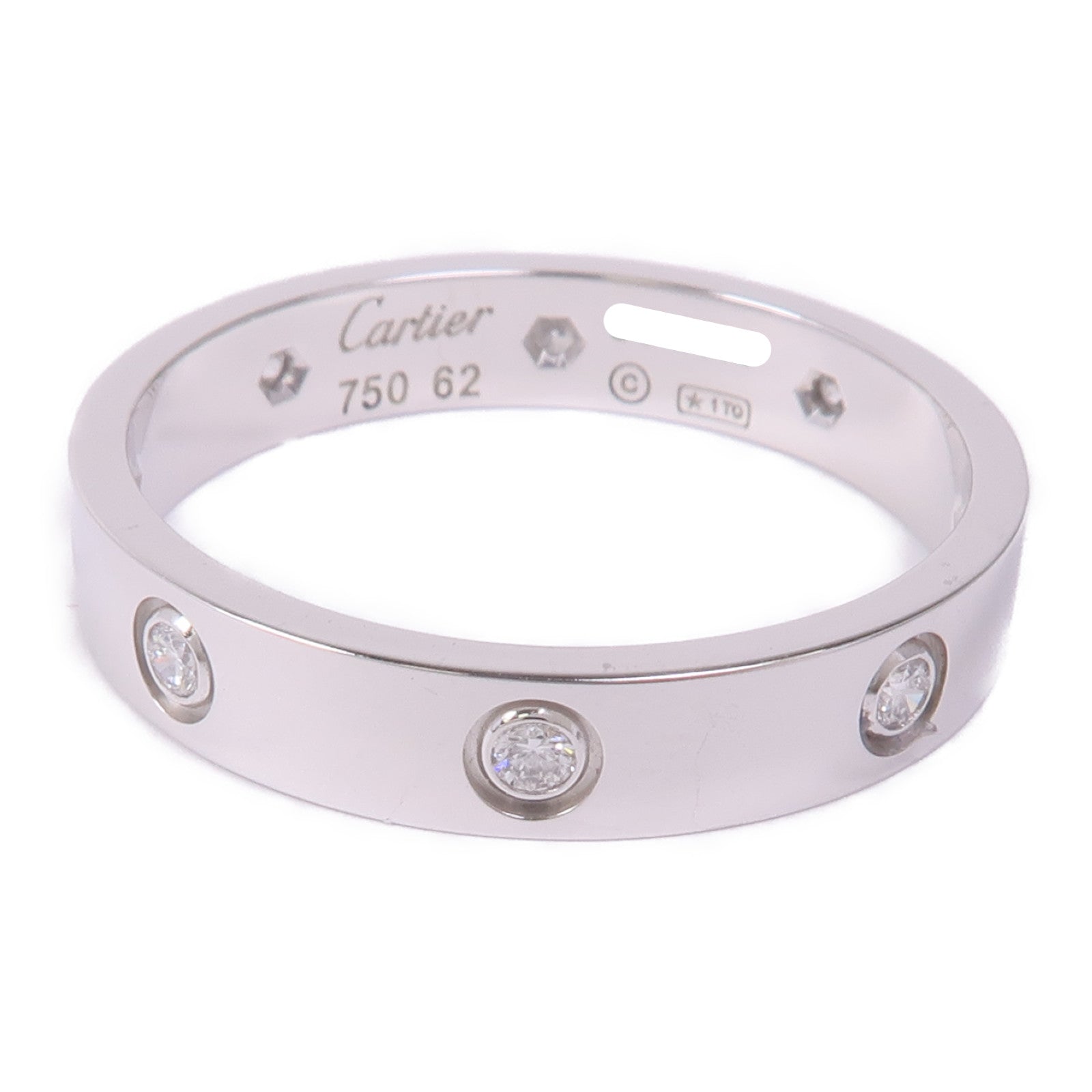 CARTIER 18K白金Love Ring 8 Diamond鑽石戒指US#9.75/Cartier#62
