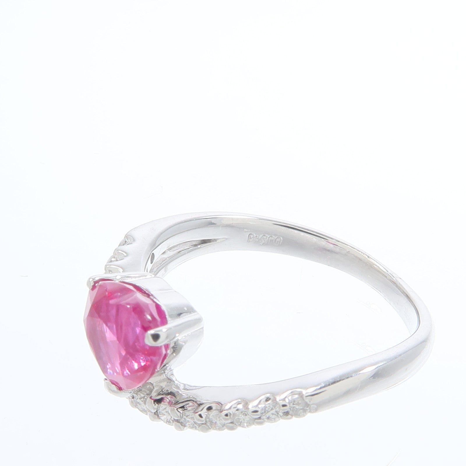 JEWELRY PT900鉑金Ruby Diamond Ring紅寶石/鑽石戒指