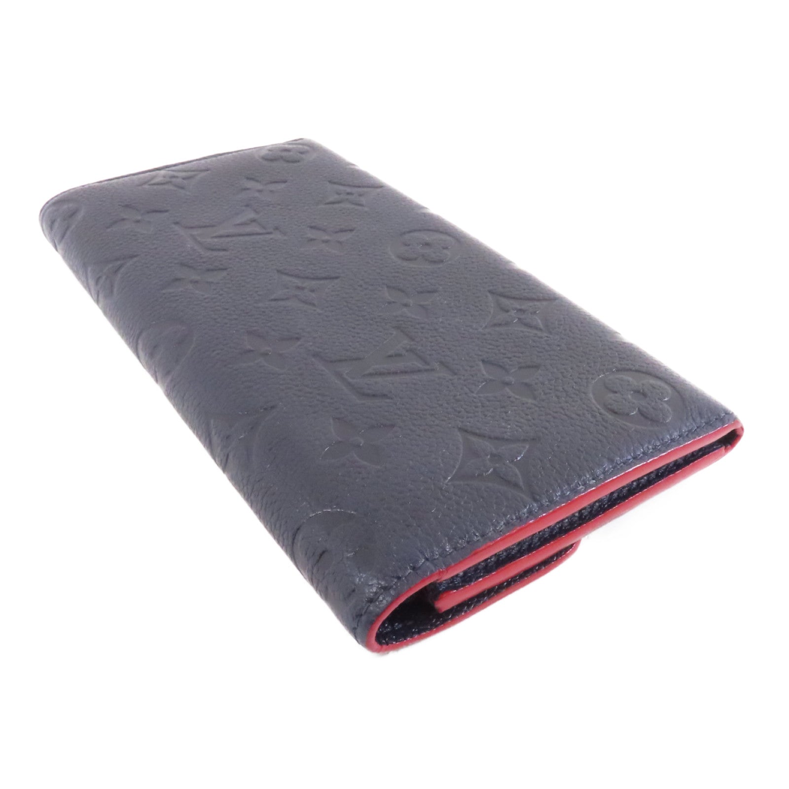 LOUIS VUITTON Monogram Empreinte Portefeuille Emily金扣長錢包深藍色
