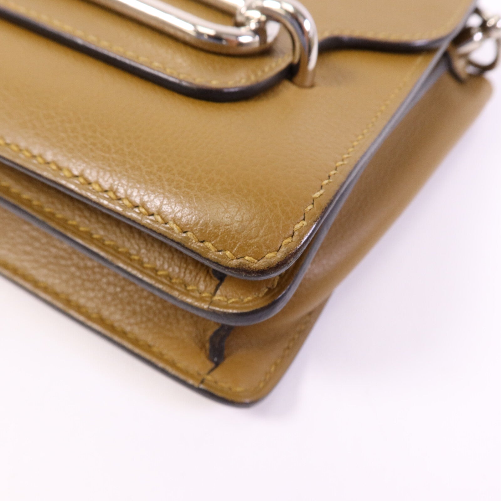HERMES Evercolor皮革Roulis Mini銀扣肩背袋Alezan