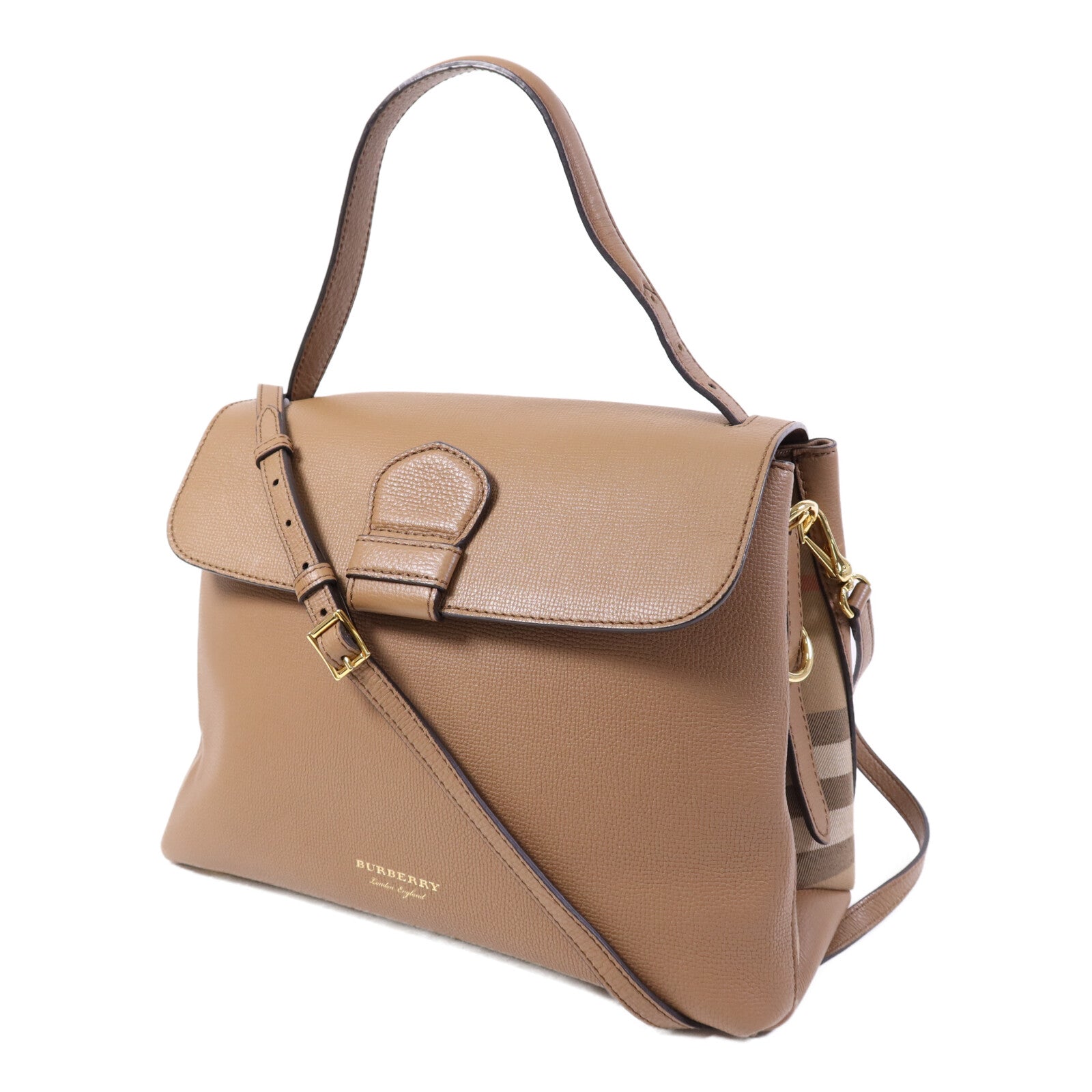 BURBERRY 牛皮皮革2 Way Shoulder Bag金扣手挽肩背兩用袋