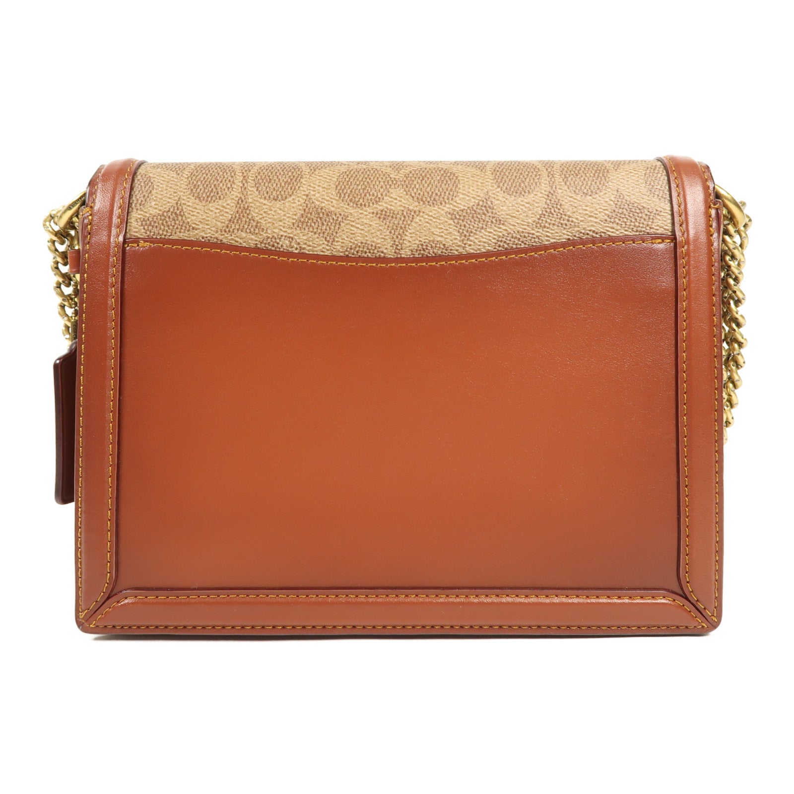 COACH 塗層帆布Chain Shoulder金扣肩背袋