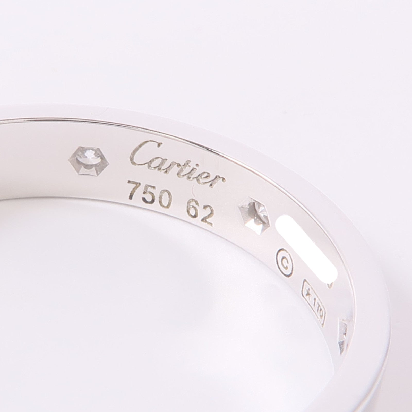 CARTIER 【激減優惠】18K白金Love Ring 8 Diamond鑽石戒指US#9.75/Cartier#62