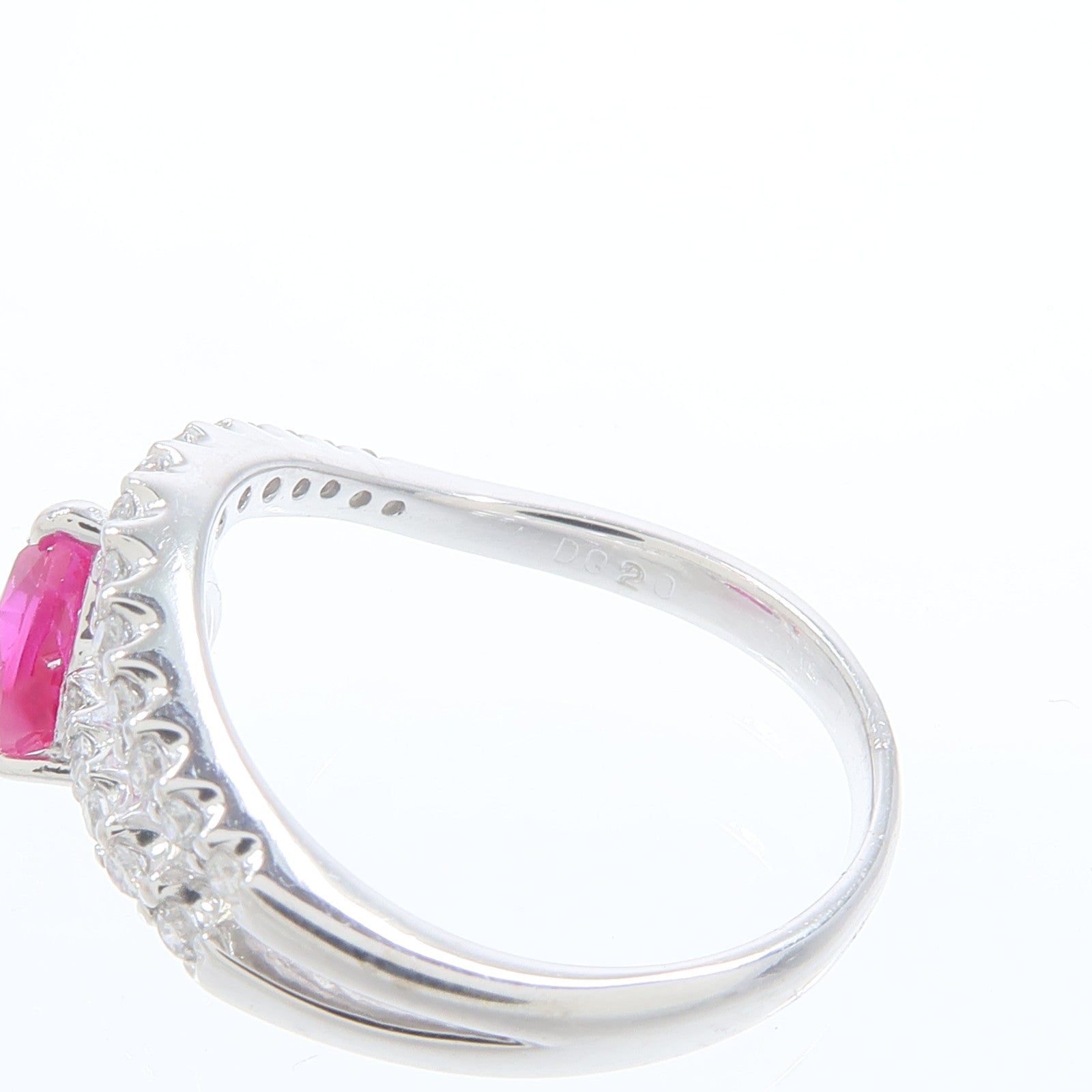 JEWELRY PT900鉑金Ruby Diamond Ring紅寶石/鑽石戒指
