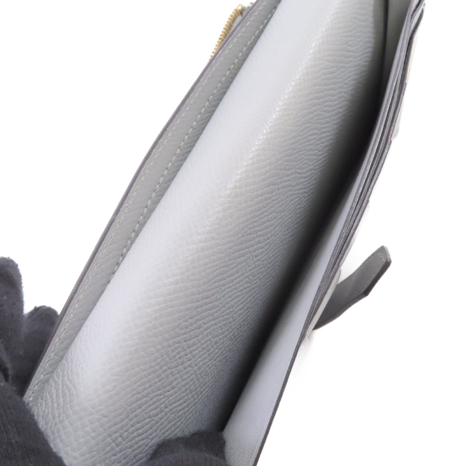 HERMES (PRICE DOWN) GHW Bearn W Snap Long Wallet Epsom Leather Y7 Bleu Orage Light-Blue