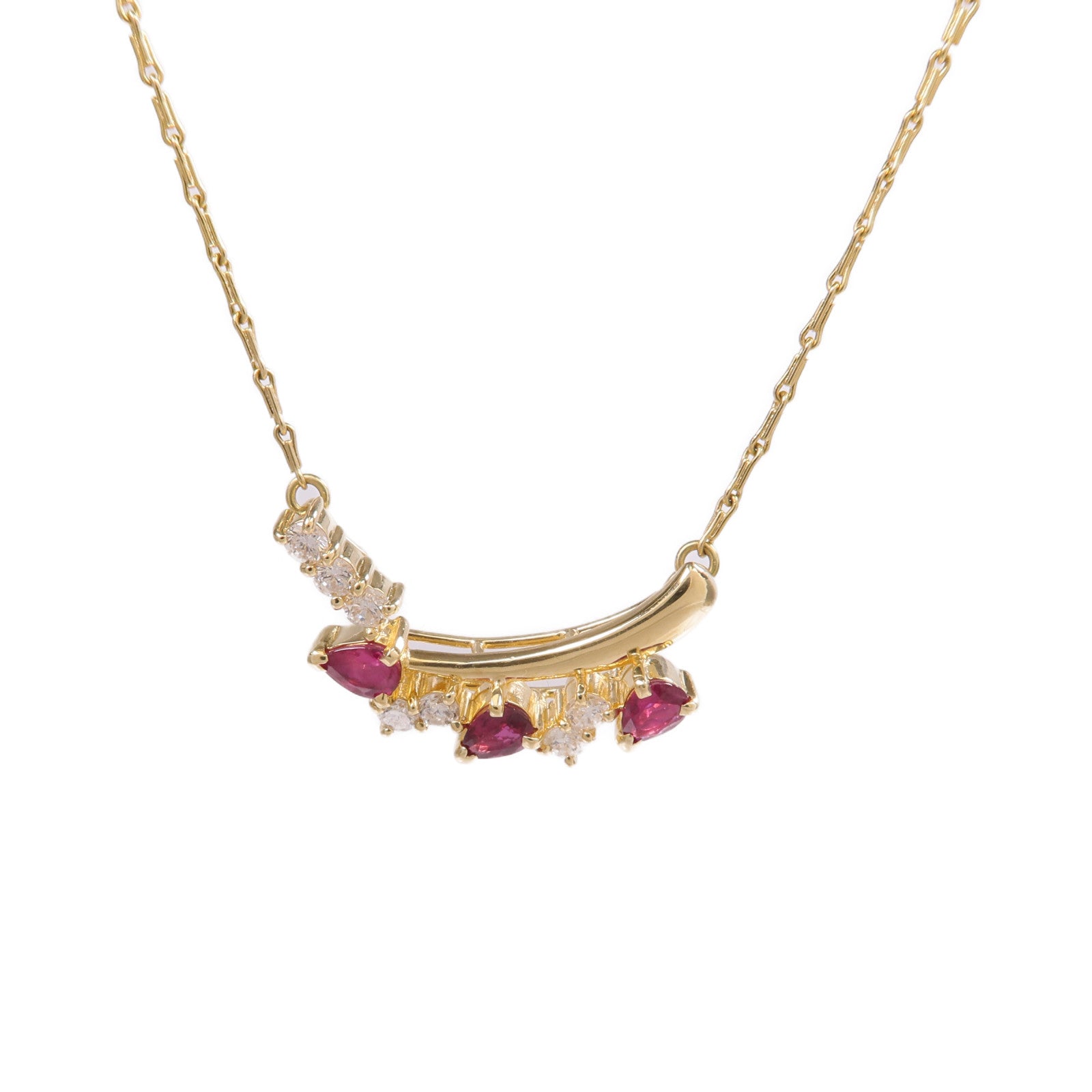 JEWELRY 【激減優惠】18K黃金Ruby Diamond Necklace紅寶石/鑽石項鍊