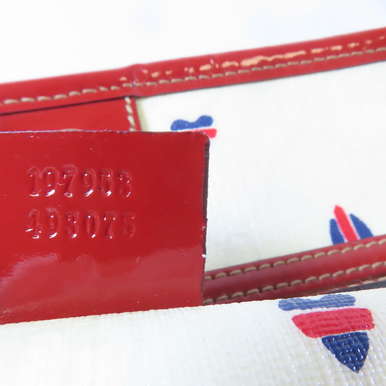 GUCCI 【激減優惠】塗層帆布Shoulder Bag銀扣肩背袋白色/紅色