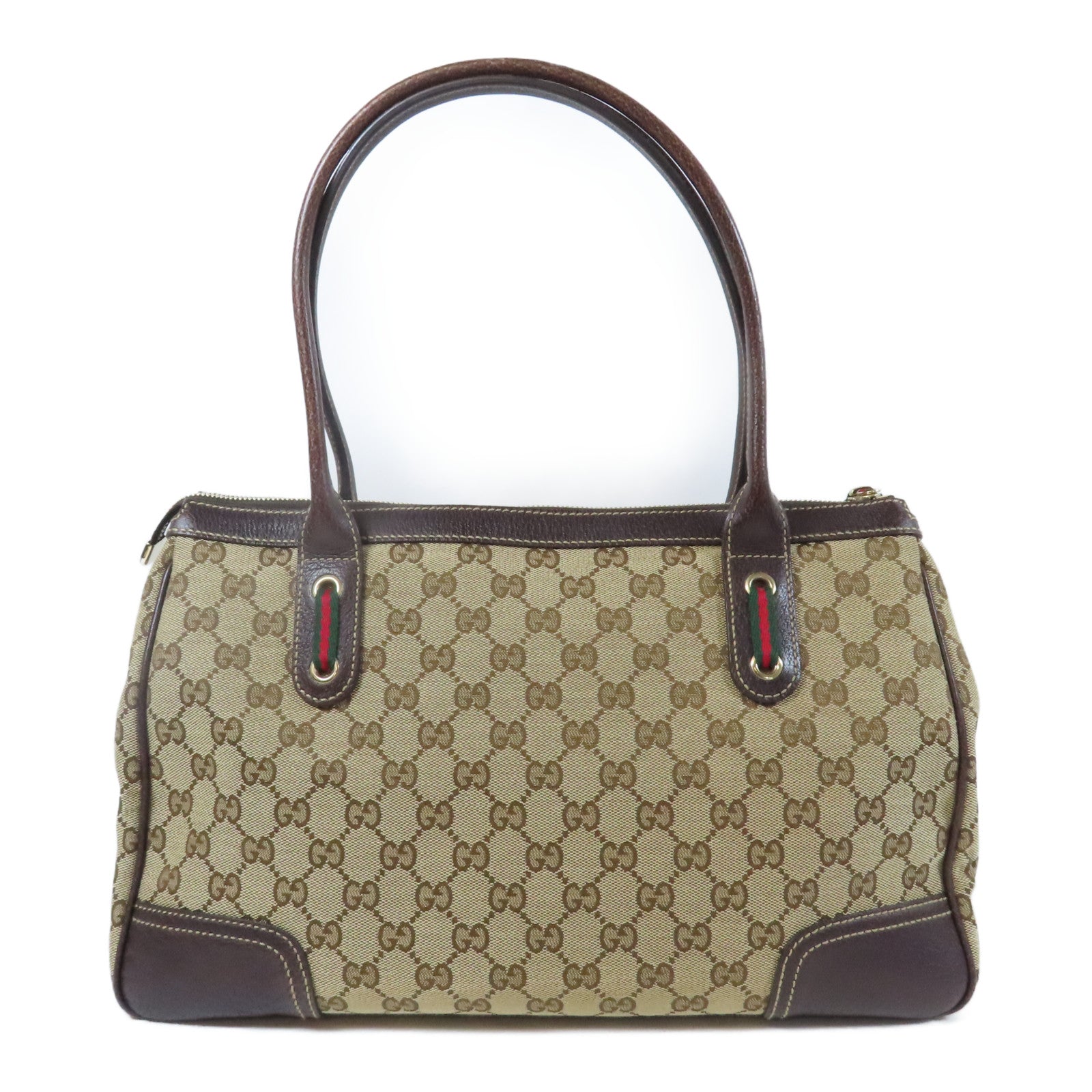 GUCCI 帆布Shoulder Bag金扣肩背袋啡色