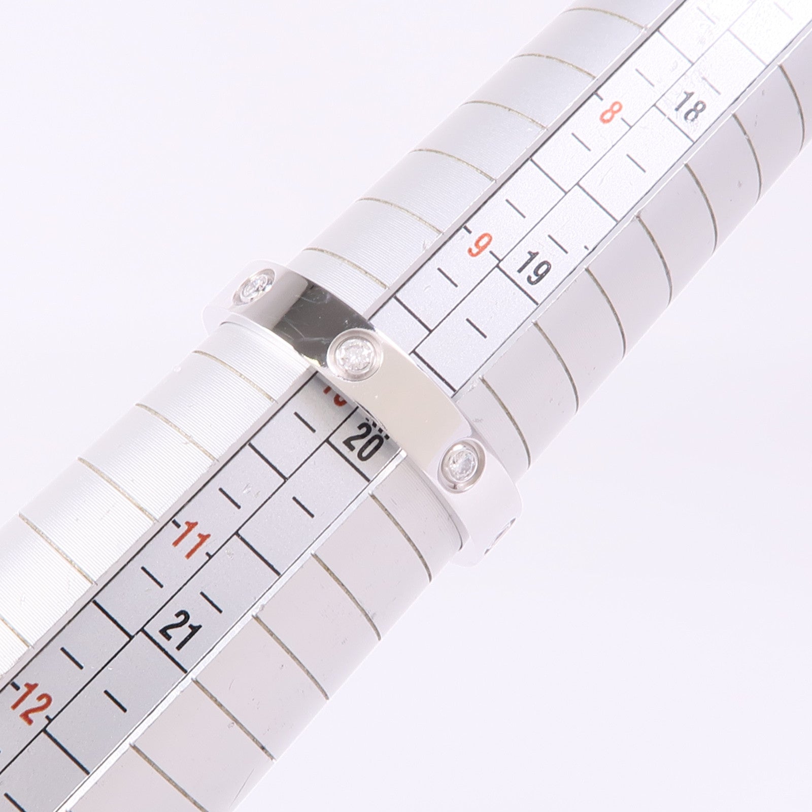 CARTIER 18K白金Love Ring 8 Diamond鑽石戒指US#9.75/Cartier#62