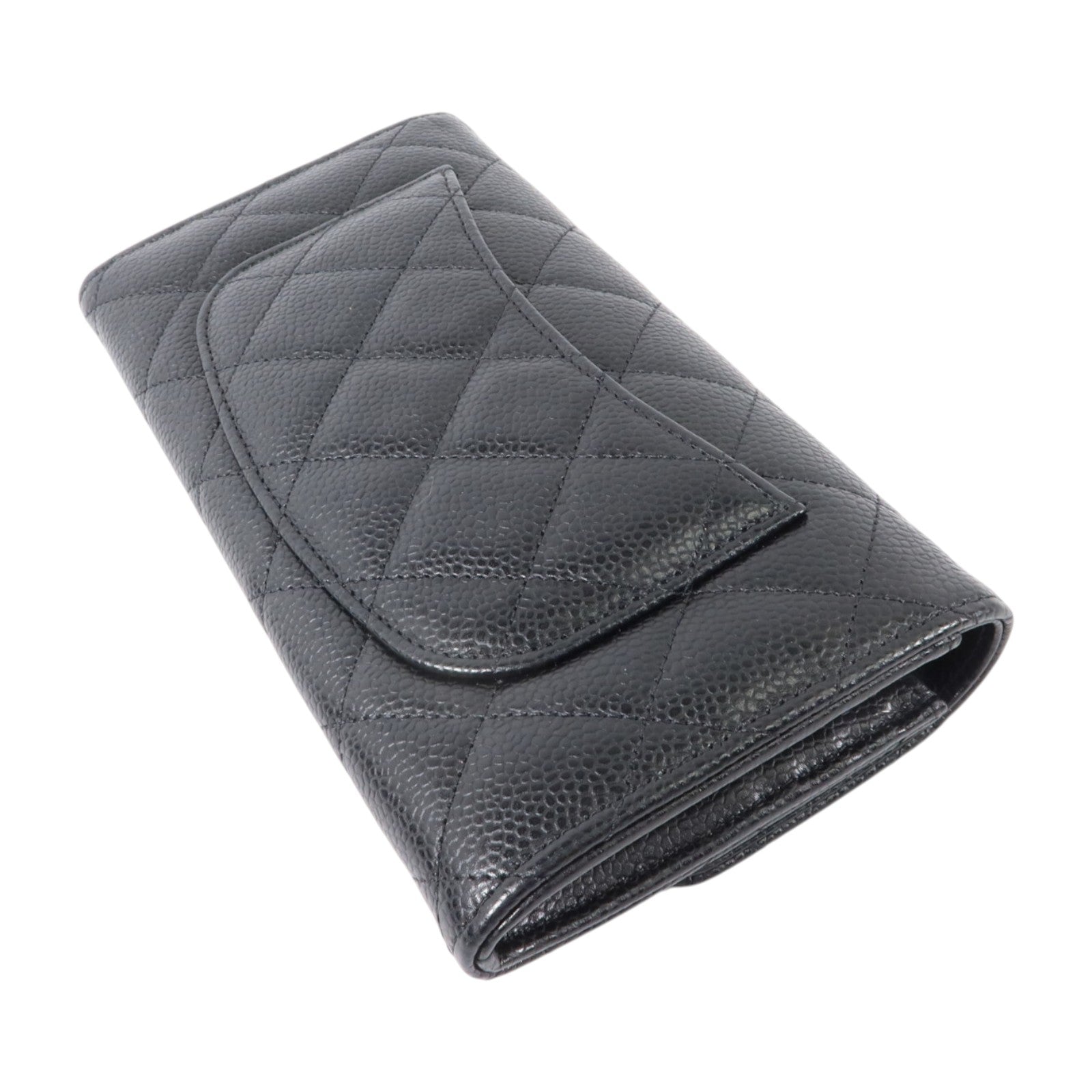 CHANEL 牛皮皮革Classic Flap Long Wallet金扣長錢包