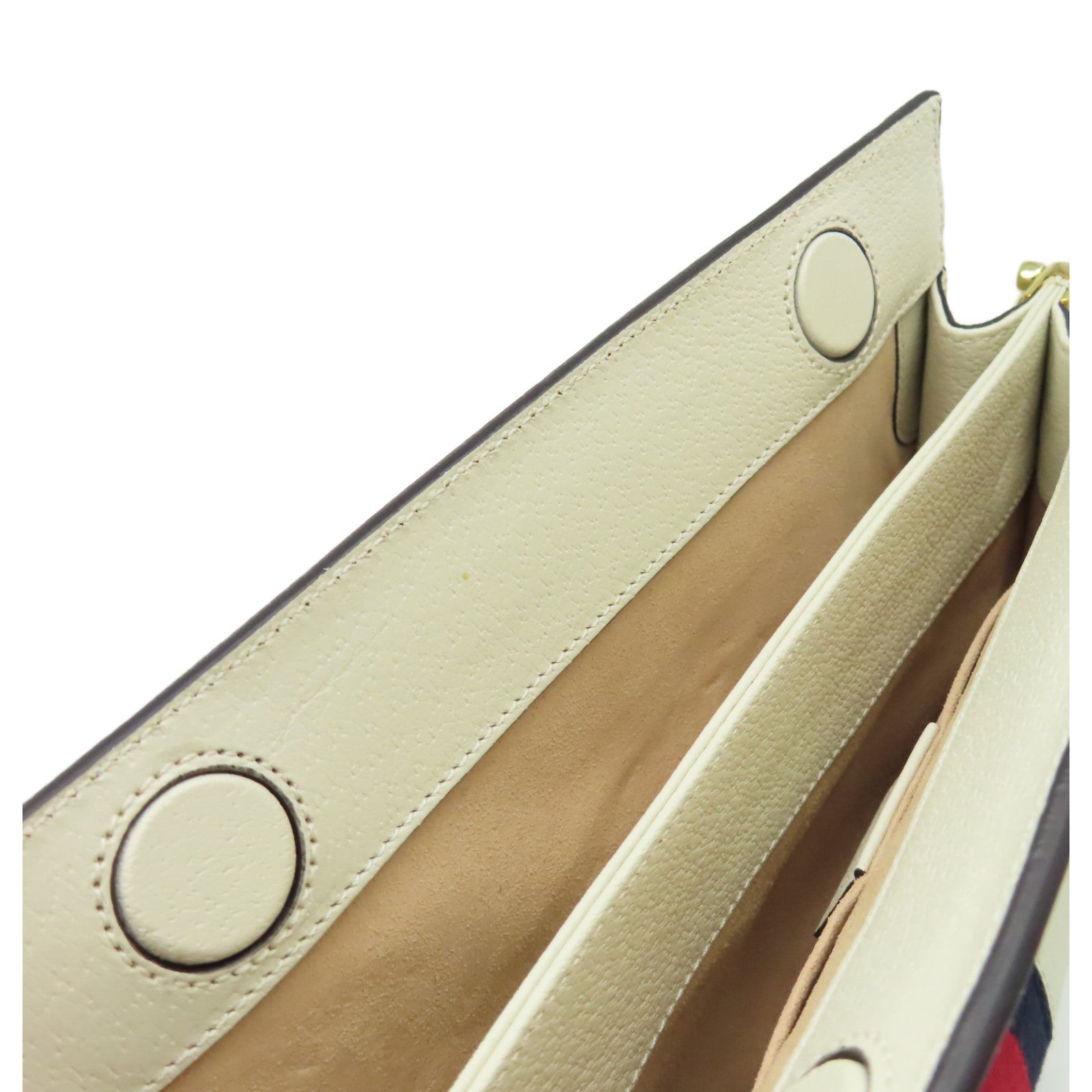 GUCCI 【激減優惠】塗層帆布Ophidia GG鏈帶肩背袋米白色