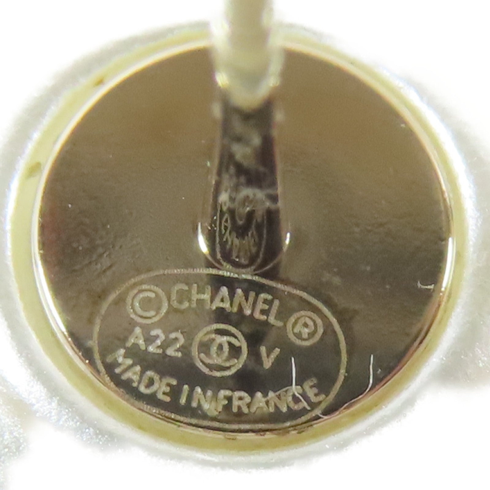 CHANEL 【激減優惠】PVC/水晶Pierced Earrings耳環白色