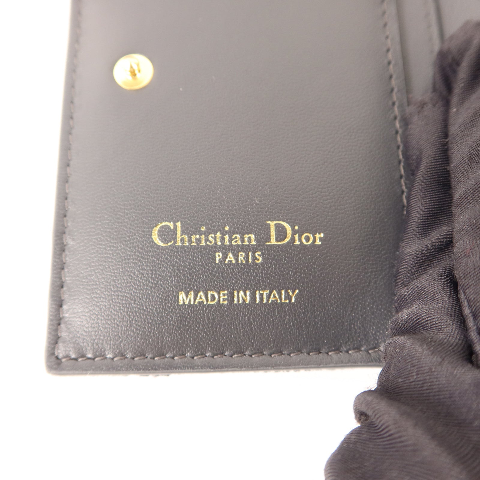 Dior 牛仔布料30 Montaigne Dahlia Bifold Wallet金扣錢包