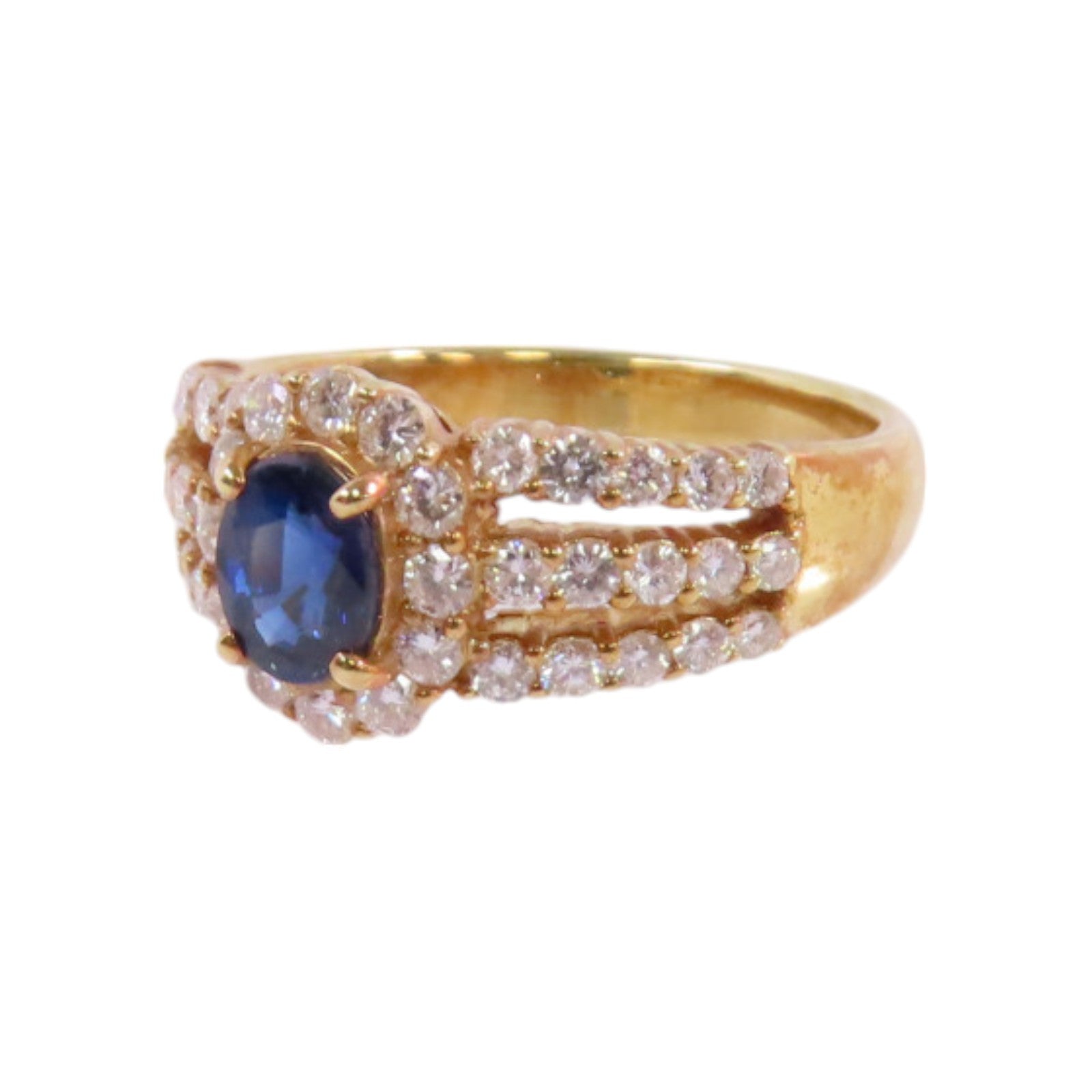 JEWELRY 【激減優惠】18K黃金/藍寶石/鑽石Sapphire Diamond Ring戒指US#6