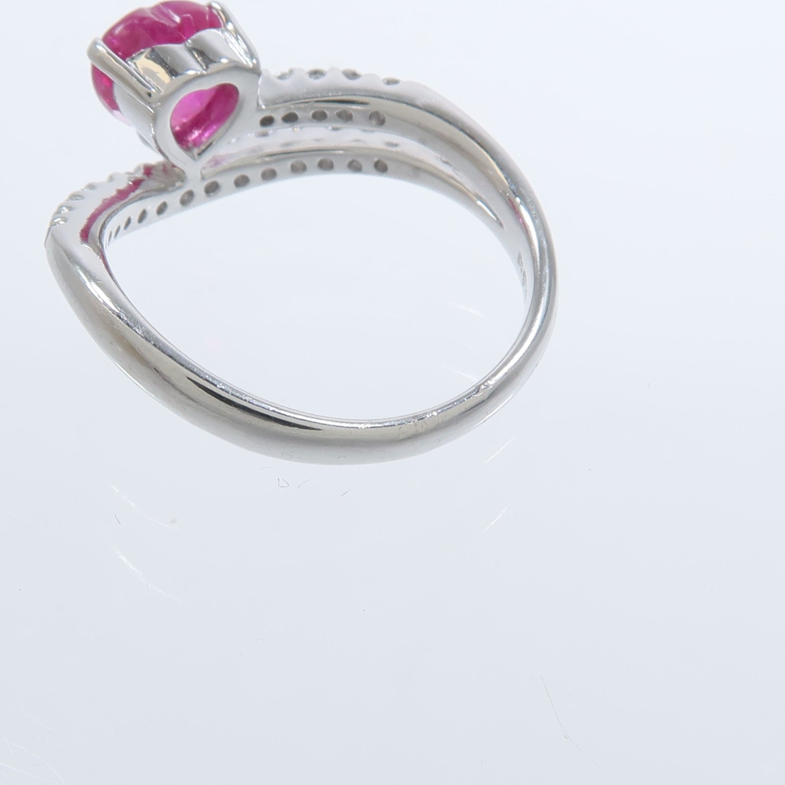 JEWELRY PT900鉑金Ruby Diamond Ring紅寶石/鑽石戒指