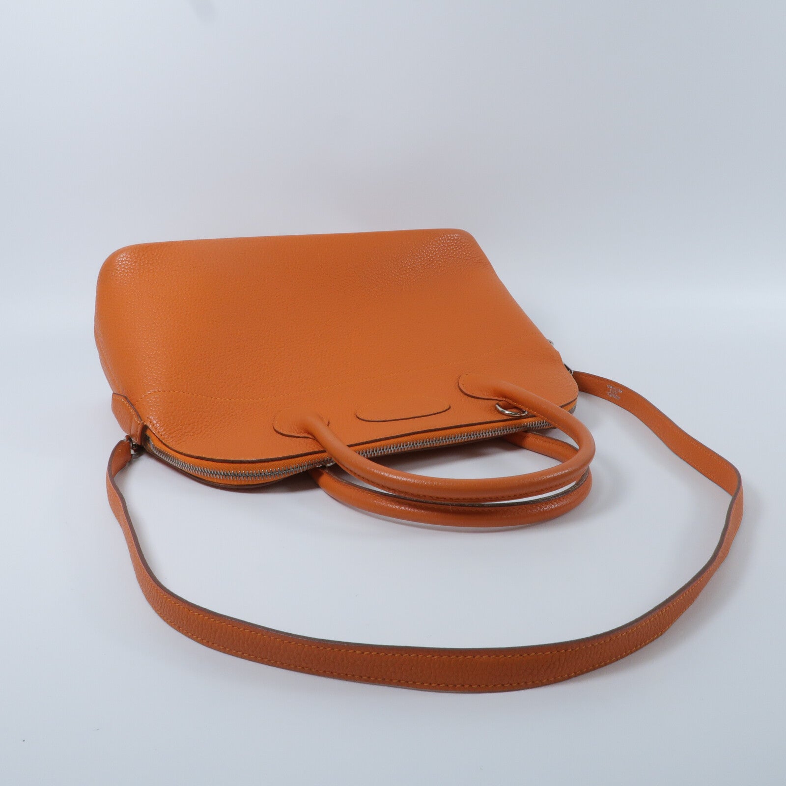 HERMES Clemence皮革Bolide 31手挽袋Orange