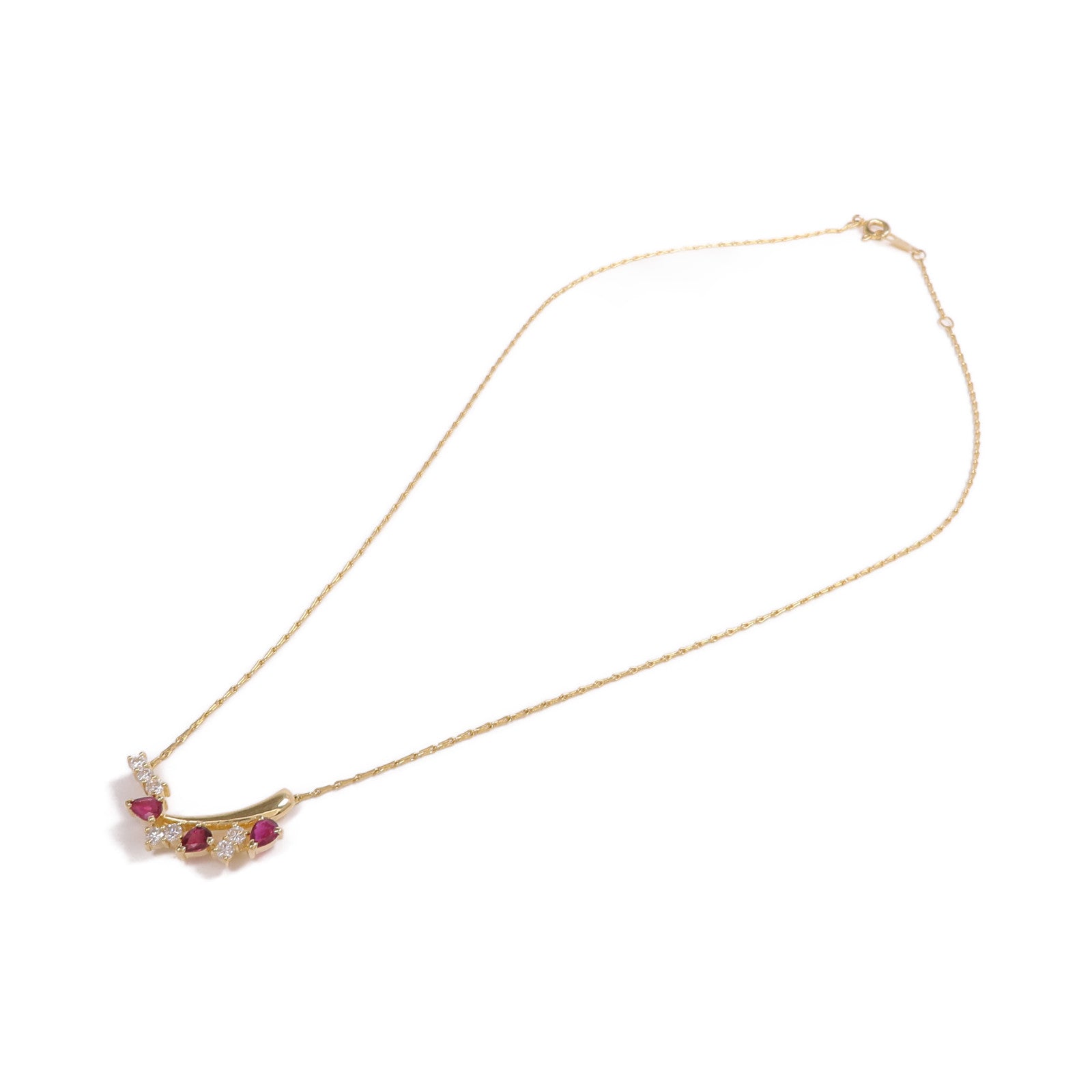 JEWELRY 【激減優惠】18K黃金Ruby Diamond Necklace紅寶石/鑽石項鍊
