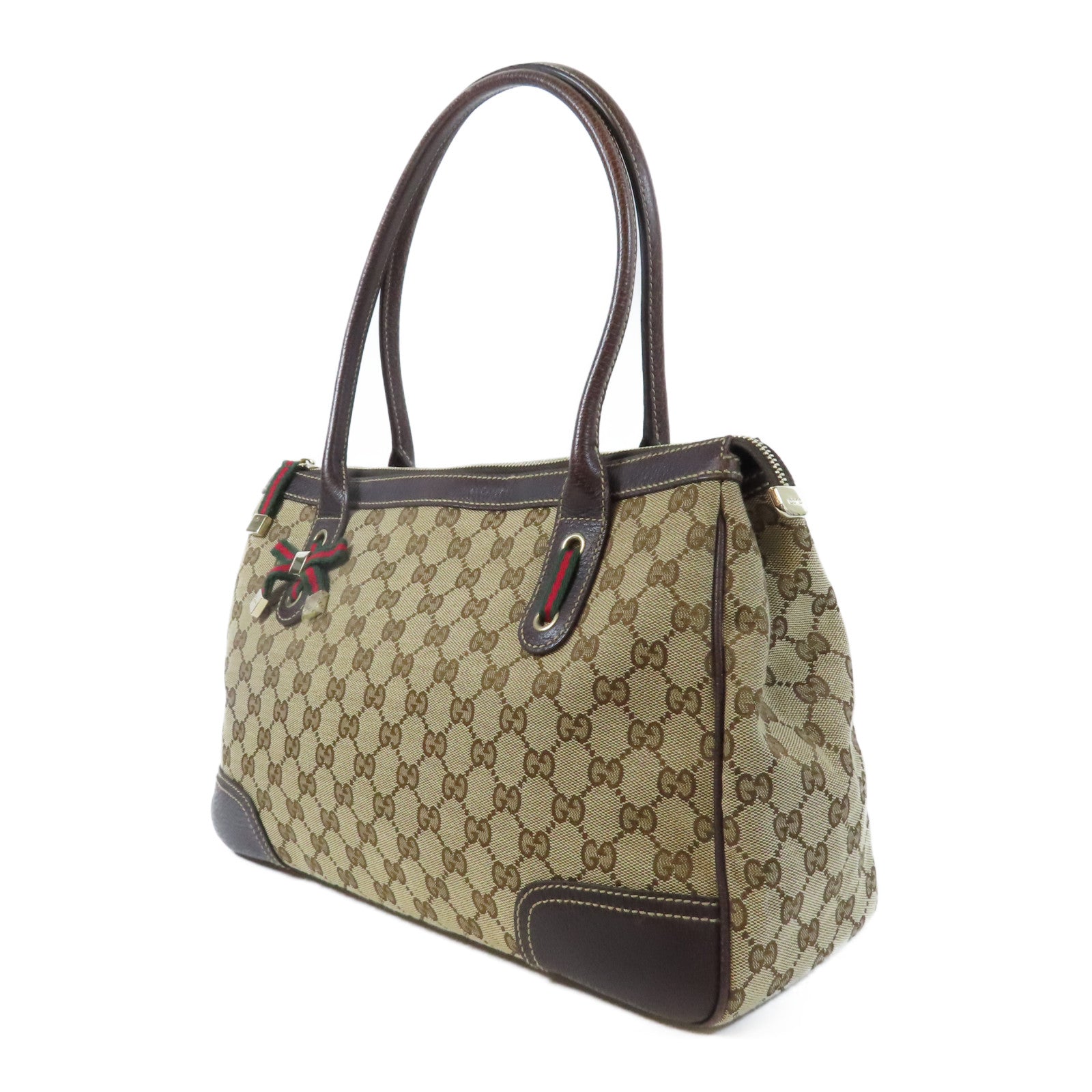 GUCCI 帆布Shoulder Bag金扣肩背袋啡色