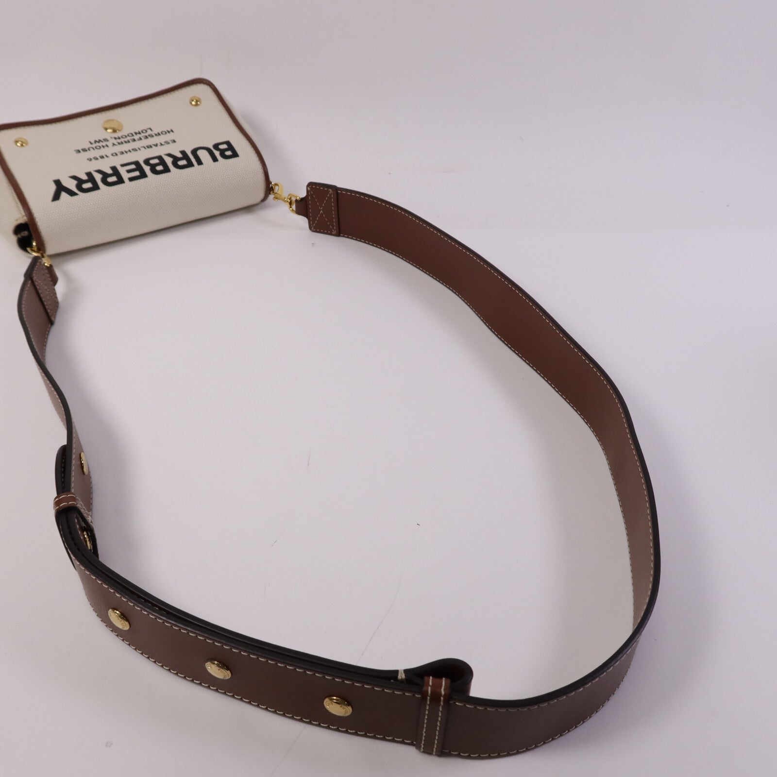 BURBERRY 帆布Horseferry金扣肩背袋